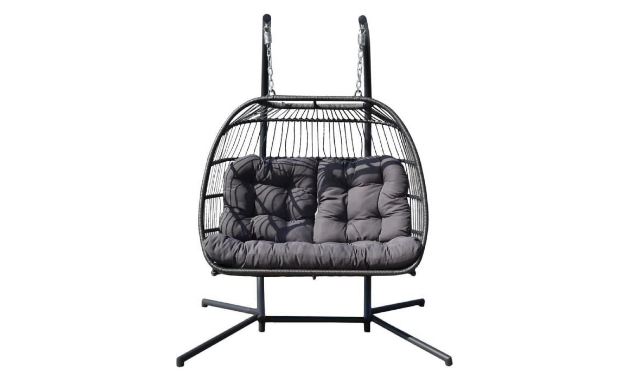 confortable chaise suspendue nordique de panier pour deux personnes 1520 * 1170 * 1980mm en aluminium et fer et éponge