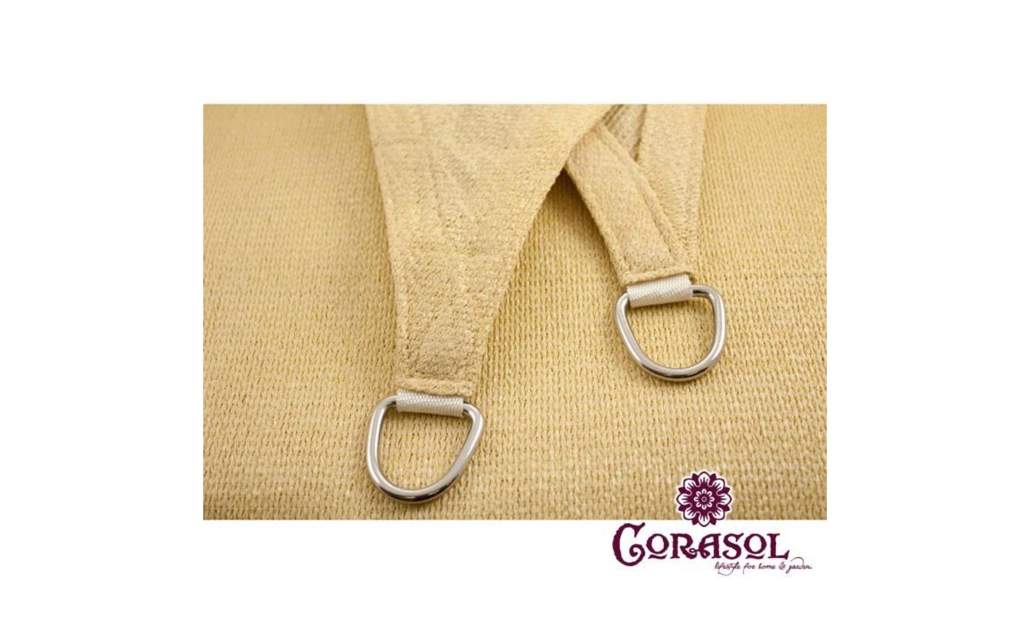 corasol cor10ra36 sb voile d'ombrage premium, 3,6x3,6x5m, 90° degré triangle, beige sable (1 pièce) pas cher