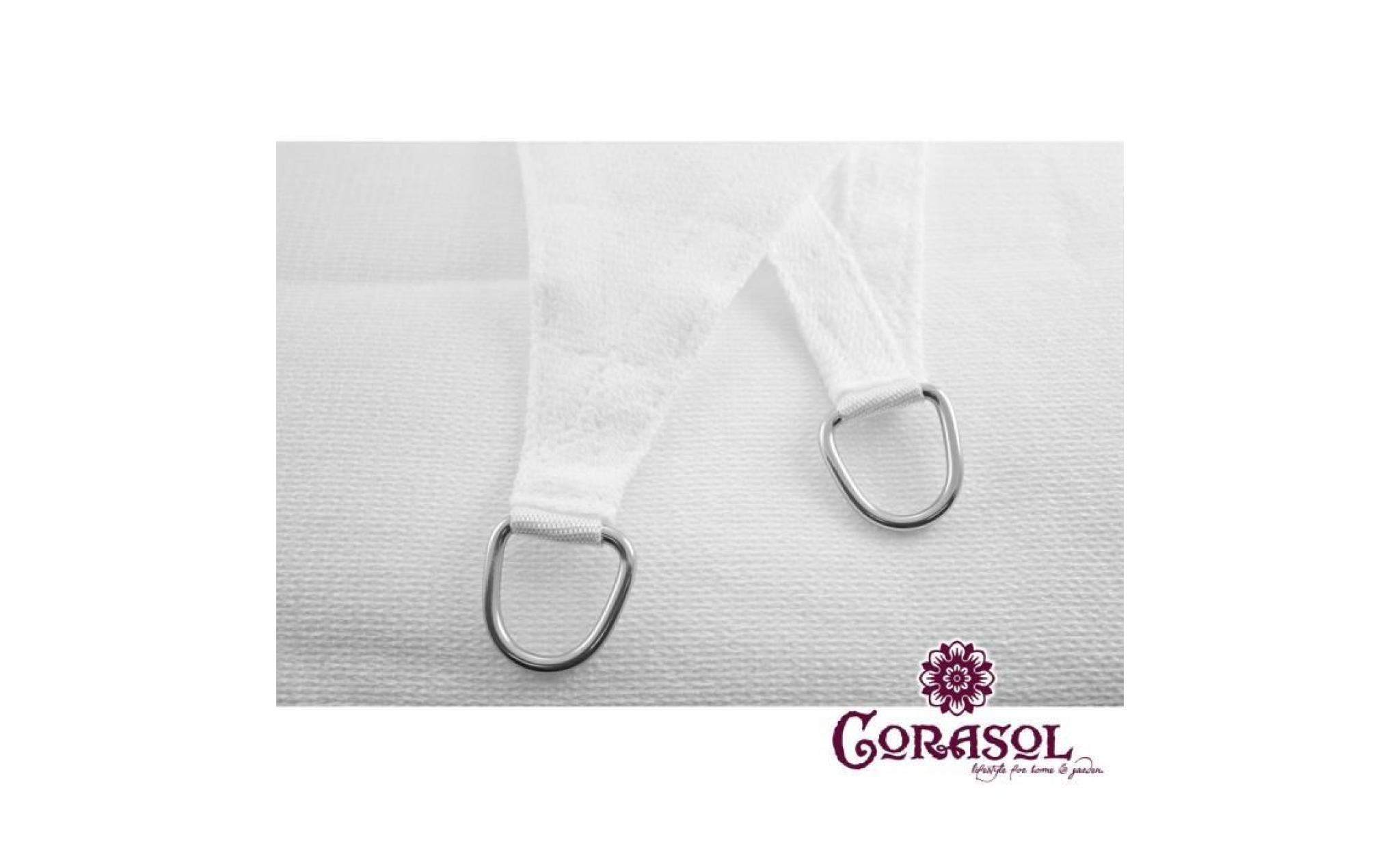 corasol cor10ra36 wh voile d'ombrage premium, 3,6 x 3,6 x 5 m, 90° degré triangle, blanc (1 pièce) pas cher