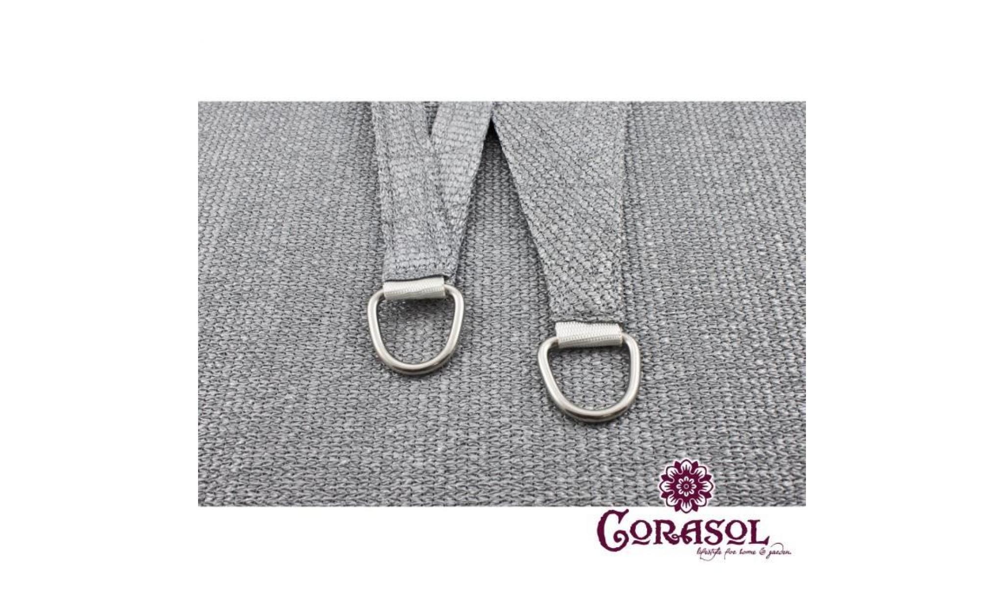 corasol cor10ra5 sg voile d'ombrage premium, 5x5x7m, 90° degré triangle, gris argent (1 pièce) pas cher