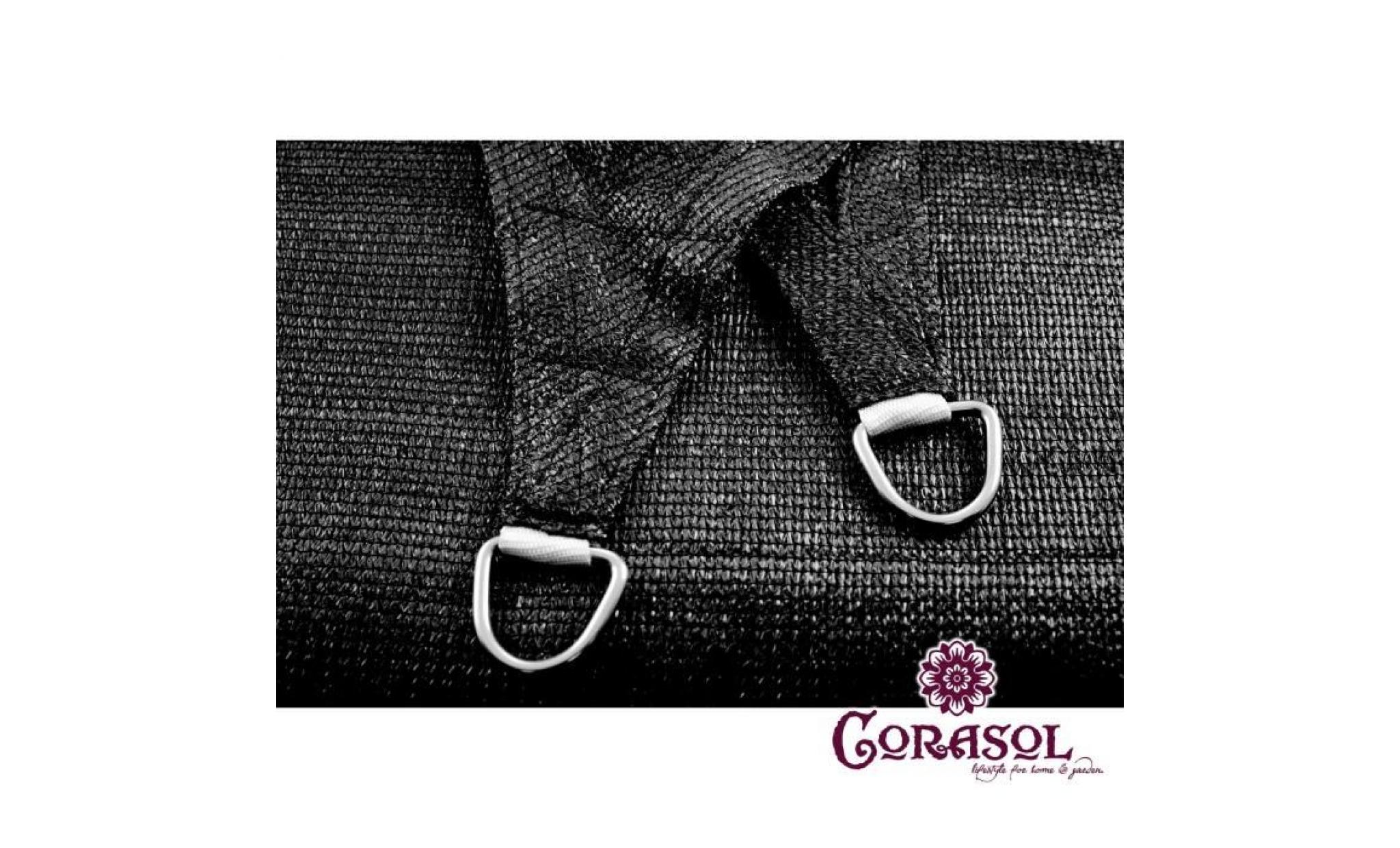 Corasol COR10RE35X45-BK voile d'ombrage premium, 3,5x4,5m, rectangulaire, noir (1 pièce)