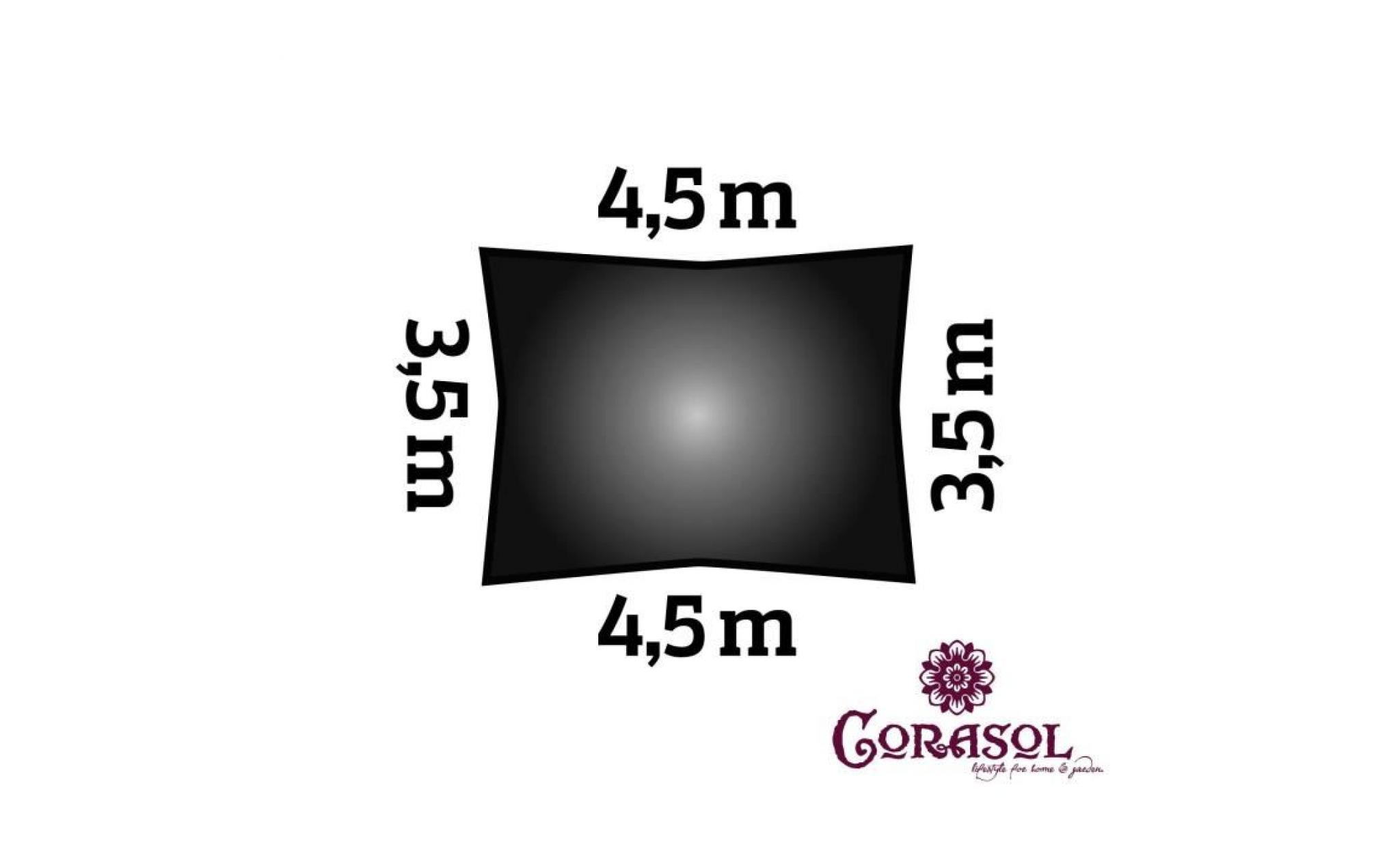 corasol cor10re35x45 bk voile d'ombrage premium, 3,5x4,5m, rectangulaire, noir (1 pièce) pas cher