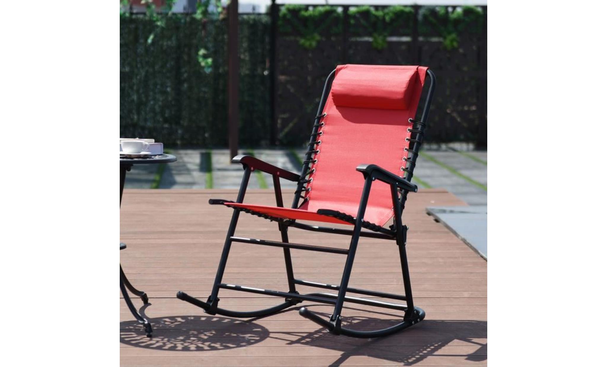 costway chaise à bascule en fer fauteuil à bascule en fer inclinable 86 x 63 x 95 cm pour balcon jardin salle bleu pas cher