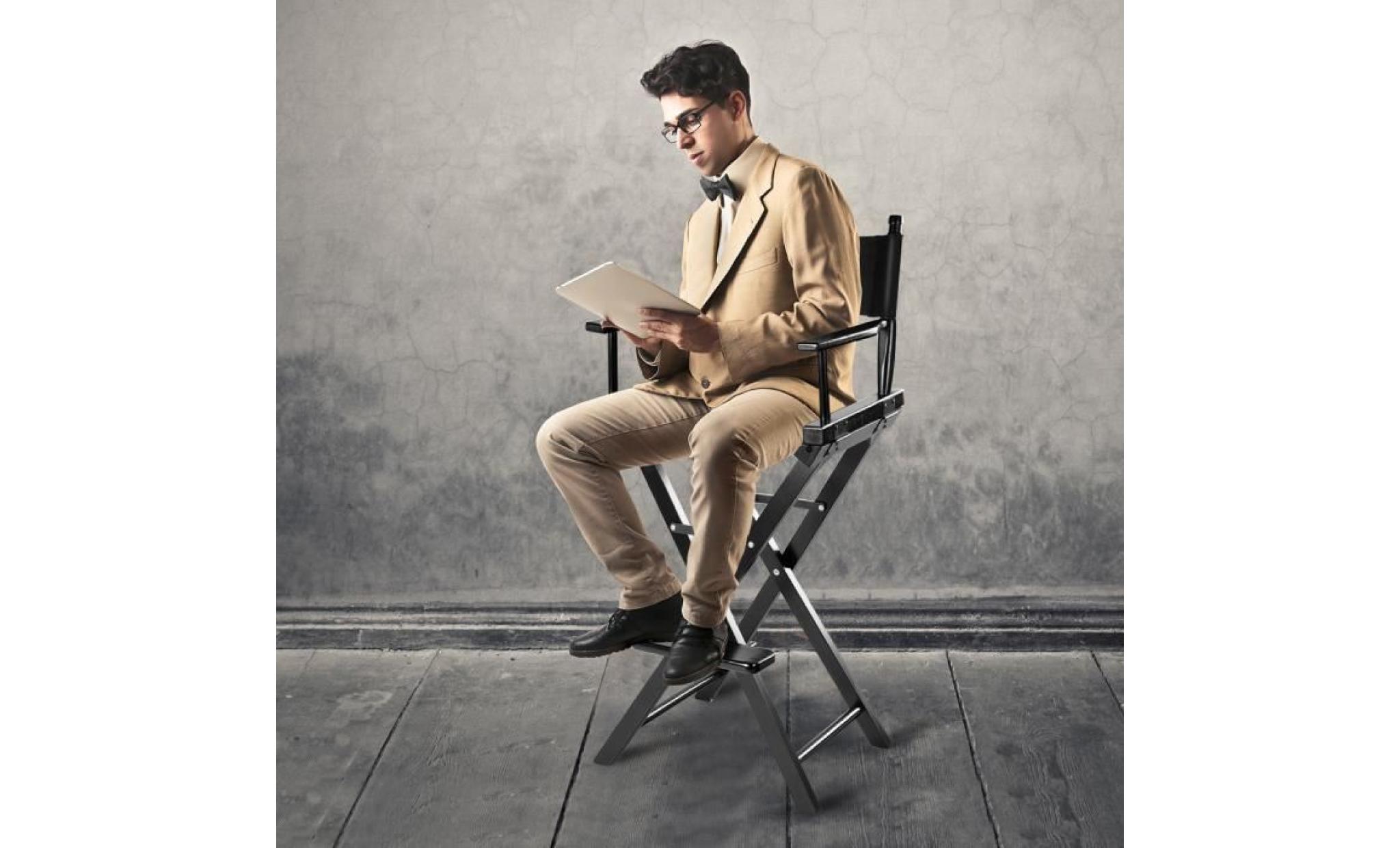 costway chaise de directeurs haute pliante fauteuil portable chaise de réalisateur en bois massif chaise de réalisateur chaise esthé