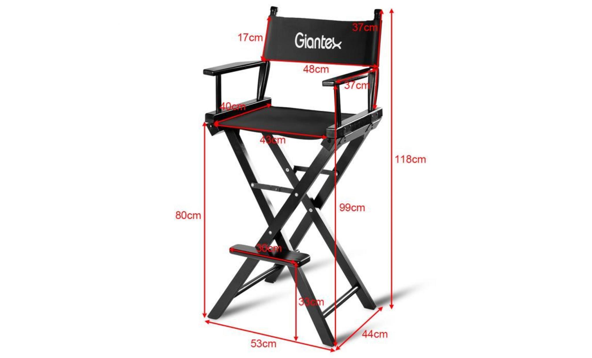 costway chaise de directeurs haute pliante fauteuil portable chaise de réalisateur en bois massif chaise de réalisateur chaise esthé pas cher