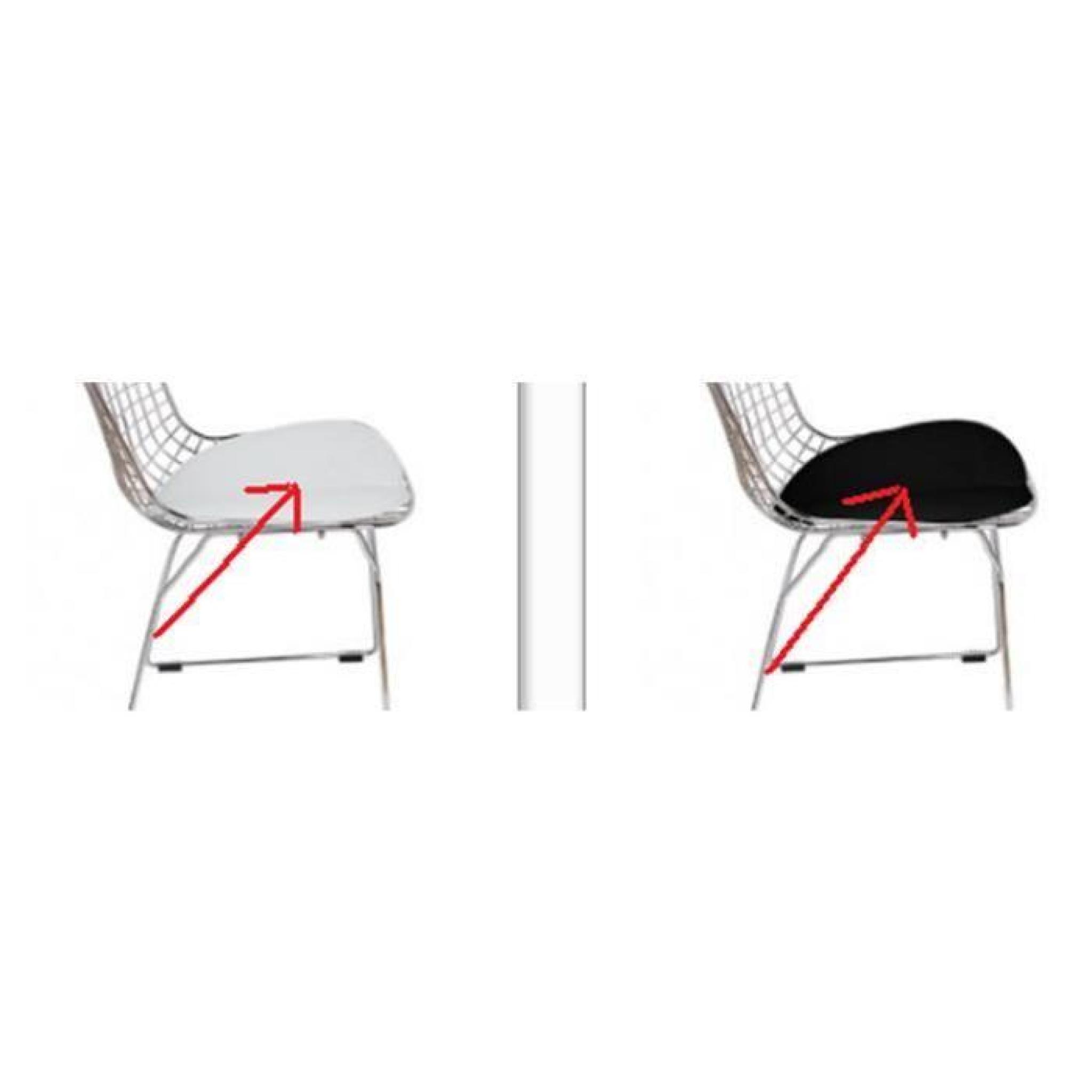 Coussin Bertoia de rechange blanc, noir pour chaise Wire Chair pas cher