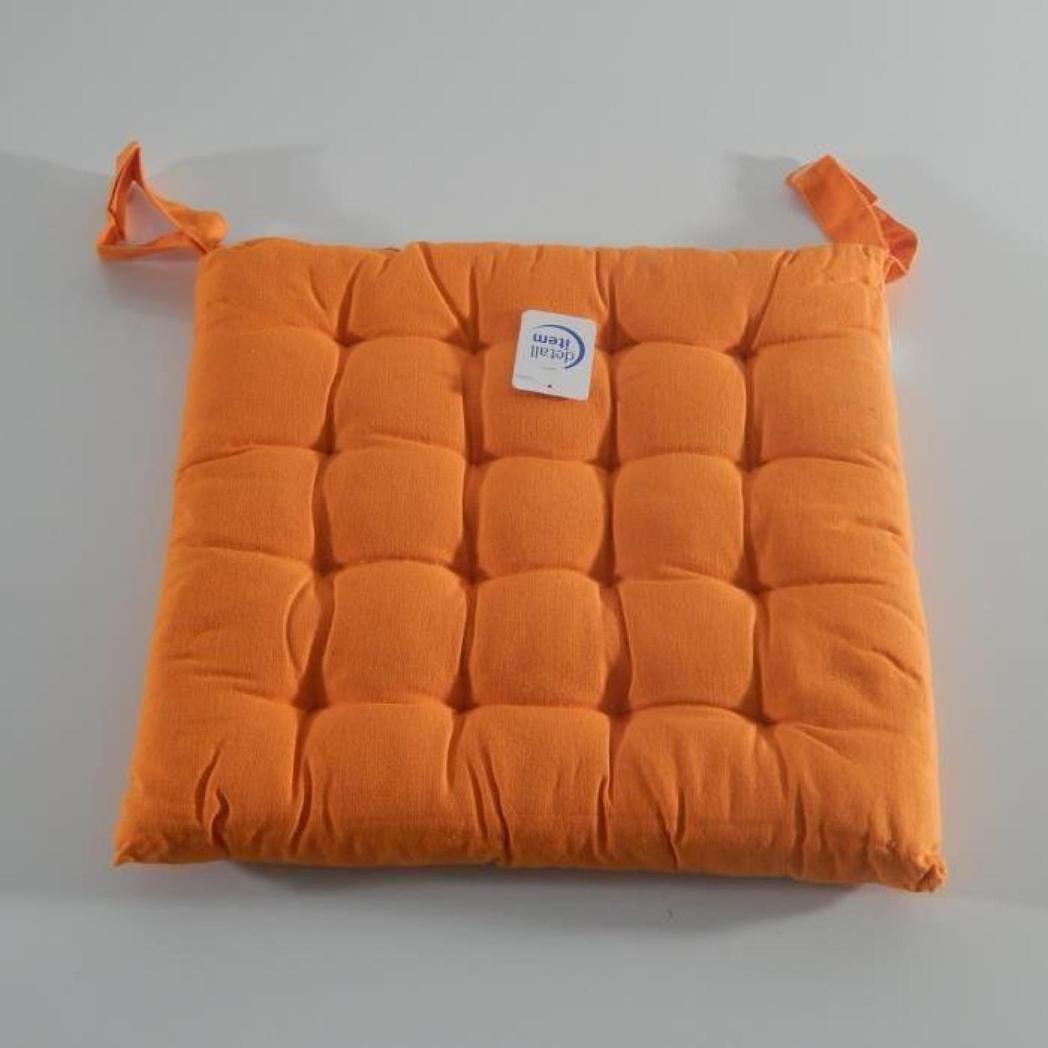 Coussin chaise 100% coton 40X40x4 600gr orange