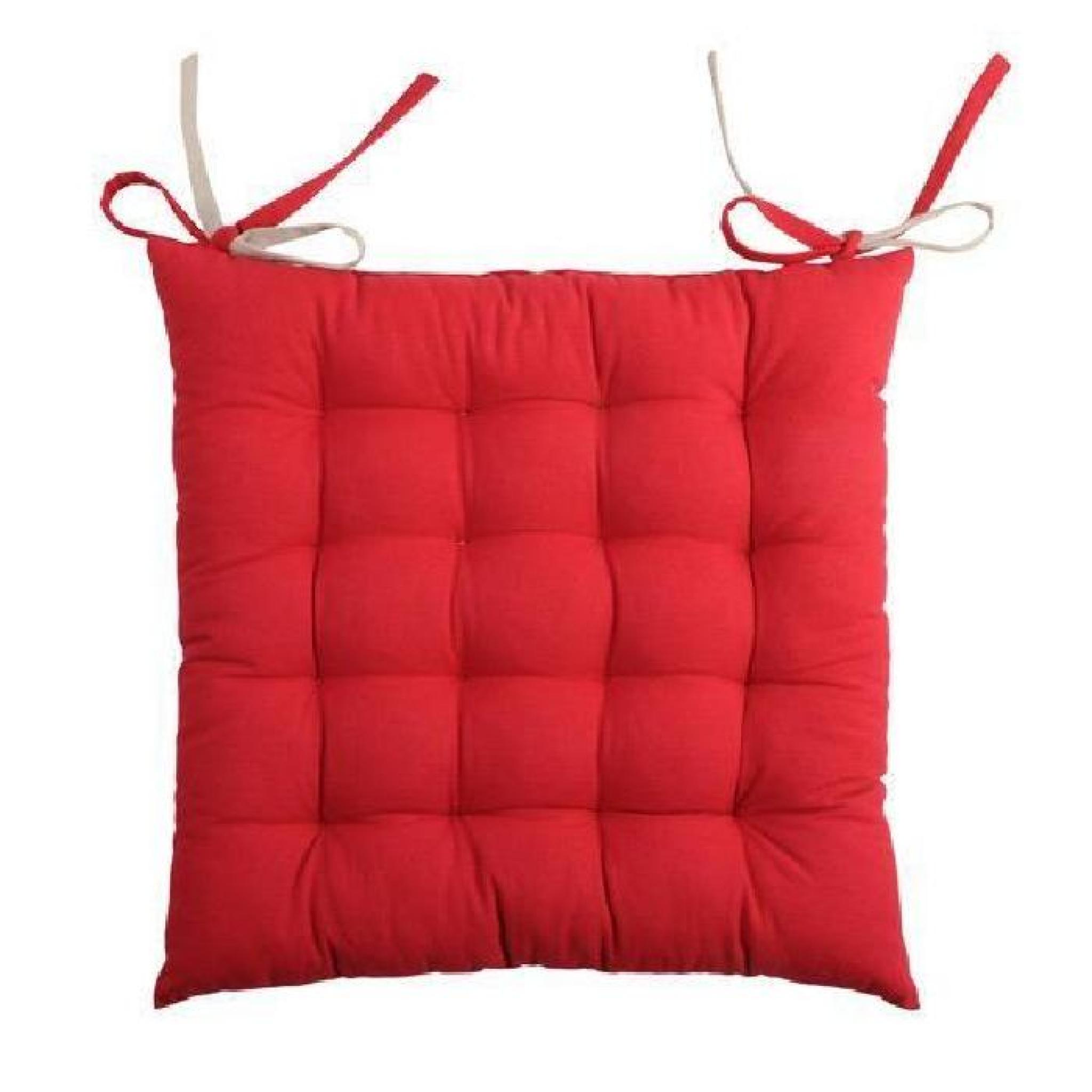 Coussin de chaise carré Bicolore Rouge et lin