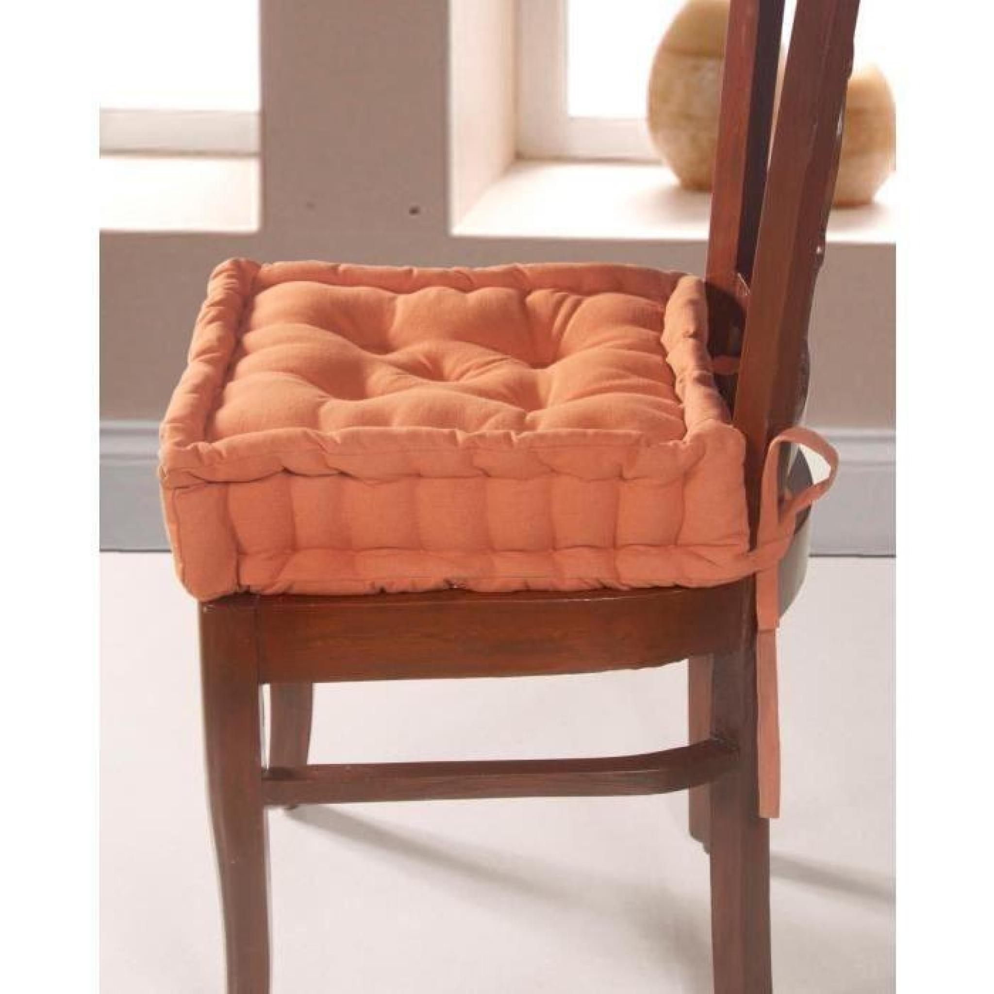 Coussin de chaise Rehausseur en 100% coton Ultra doux Terracotta pas cher
