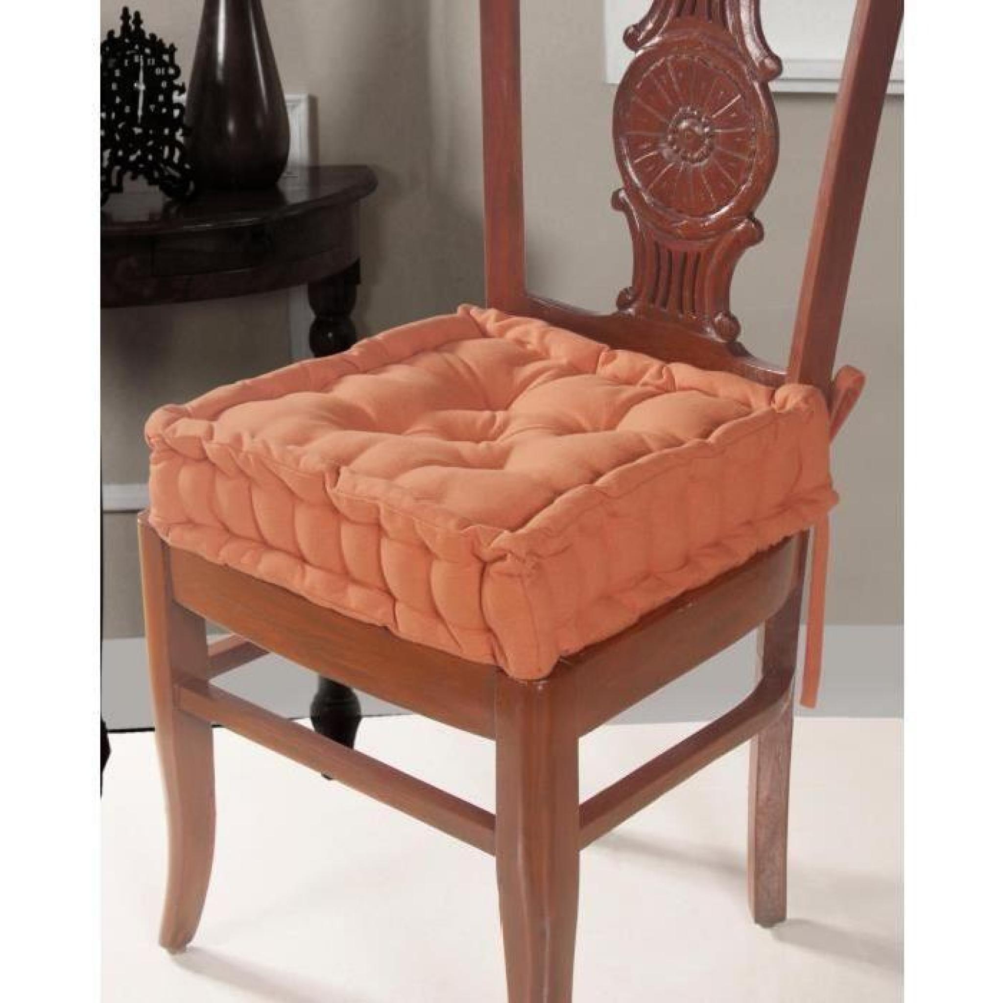 Coussin de chaise Rehausseur en 100% coton Ultra doux Terracotta pas cher