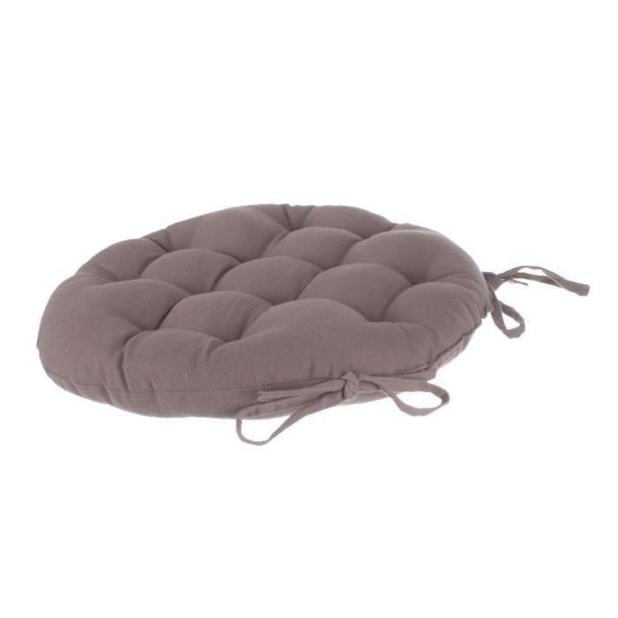 Coussin de chaise ronde Lina Taupe pas cher