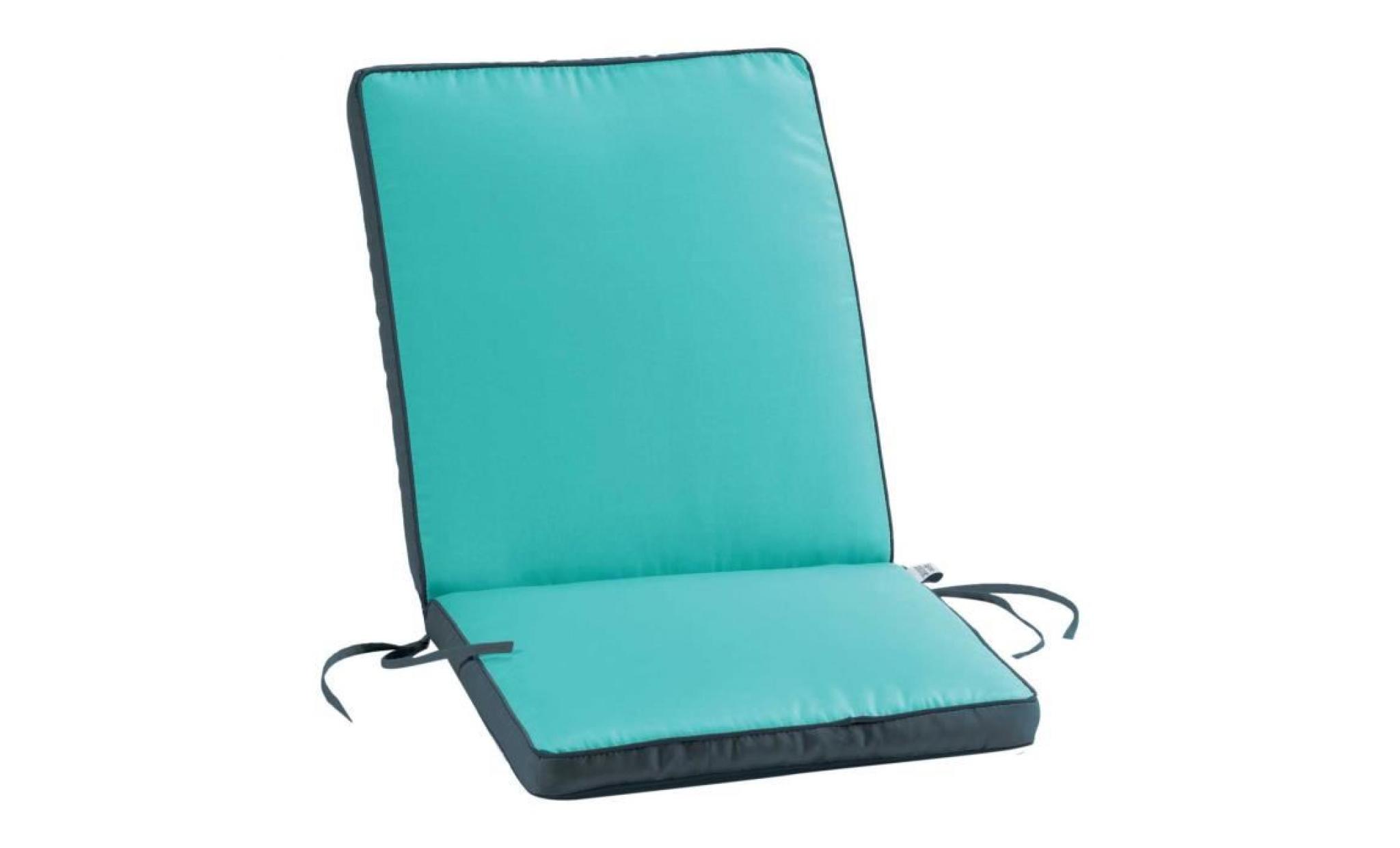 coussin fauteuil de jardin oasis turquoise 90cmx42cm   spécial extérieur
