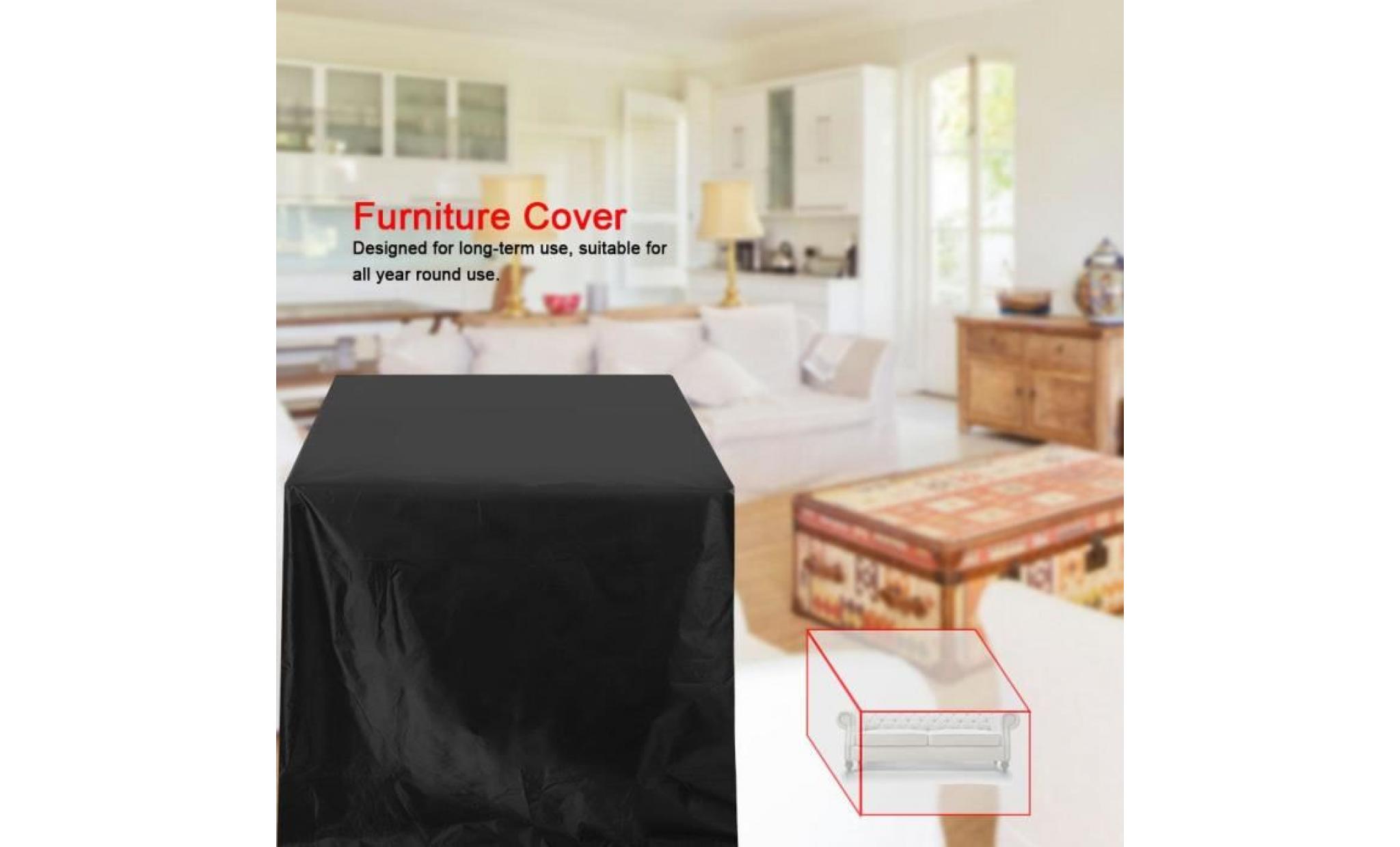 couvercle etanche housse tissu oxford 210d anti rouille pour meubles (213x132x74cm)