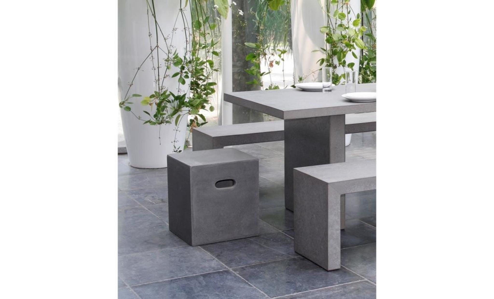 cube en alliage de fibre de verre et ciment   style outdoor   40 x 40 x 45 cm   gris jarditeck pas cher
