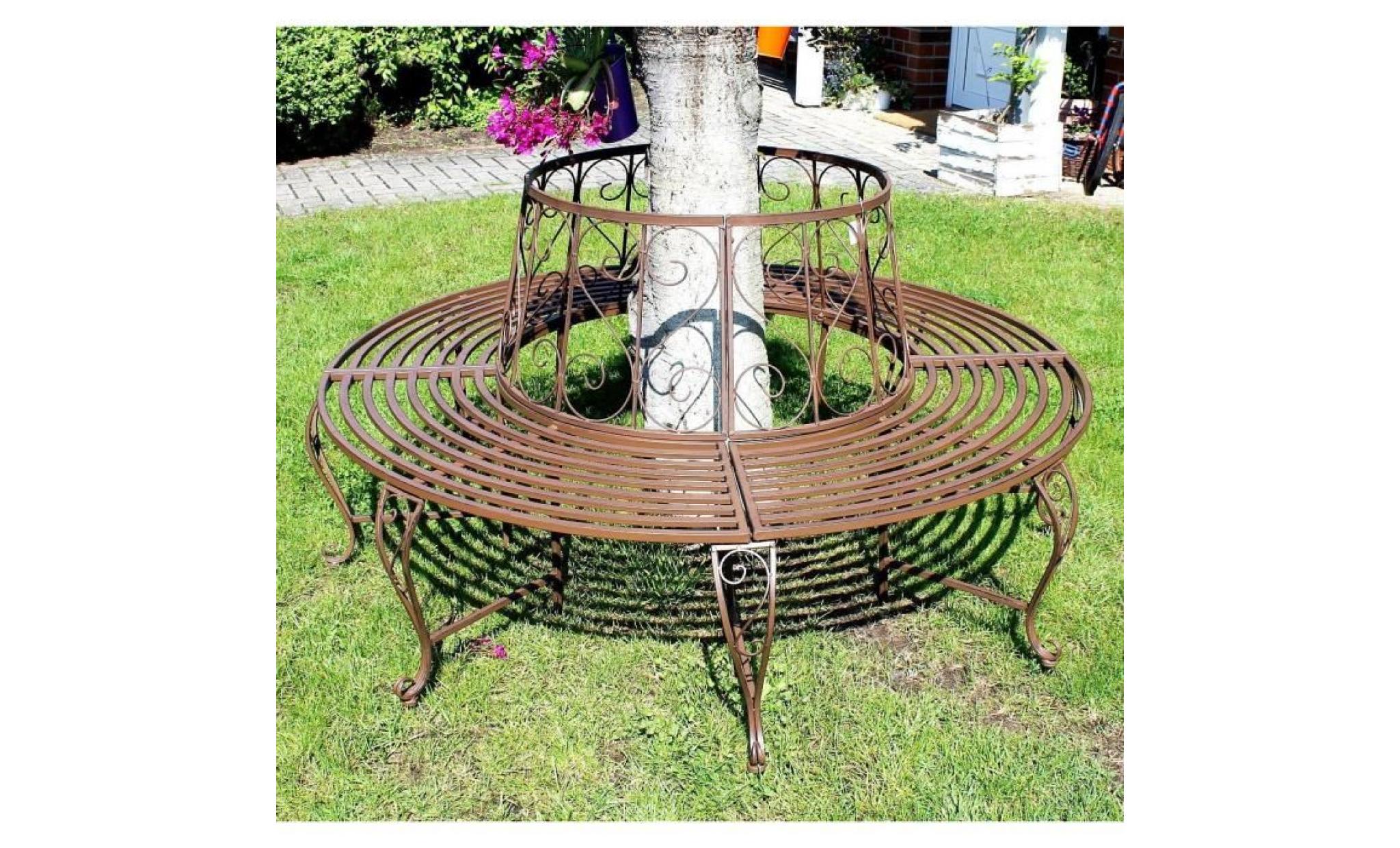 dandibo banc circulaire en métal banc 120749 banc de pourtour d'arbre banquette banc de jardin d 160cm h 84cm