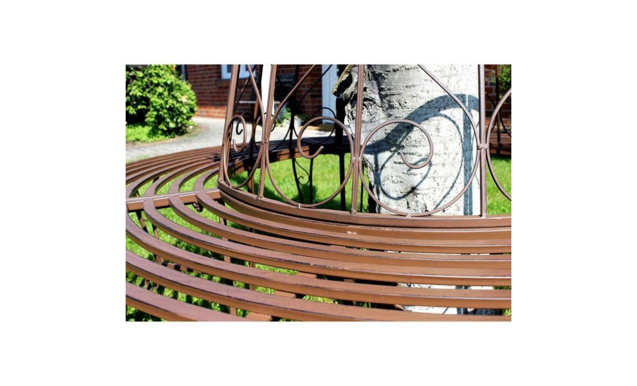 dandibo banc circulaire en métal banc 120749 banc de pourtour d'arbre banquette banc de jardin d 160cm h 84cm pas cher