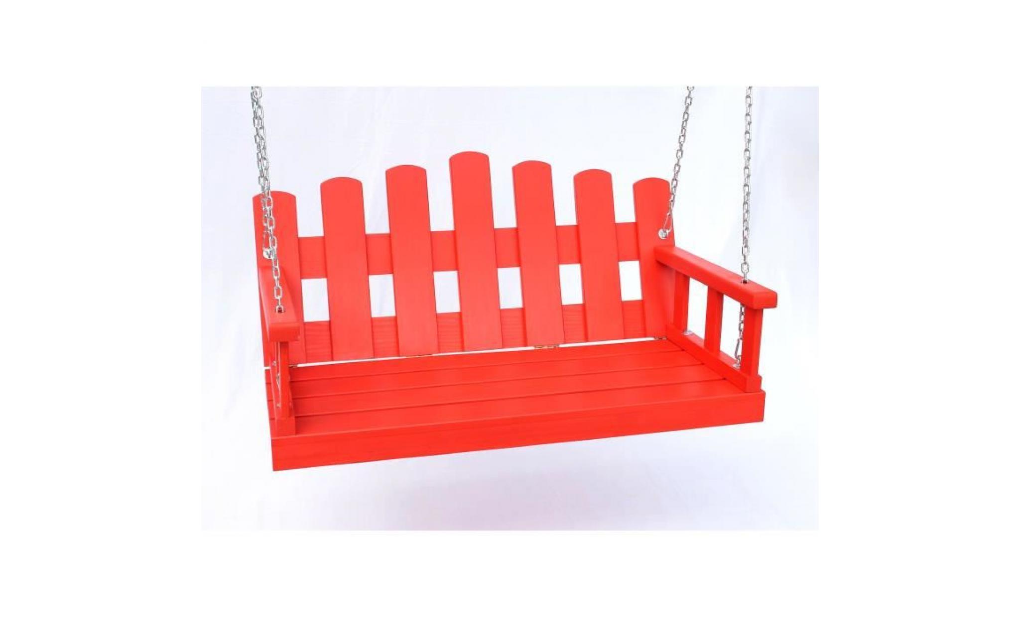 dandibo banc suspendu rouge balançoire avec chaine et coussin balançoire de jardin balancelle