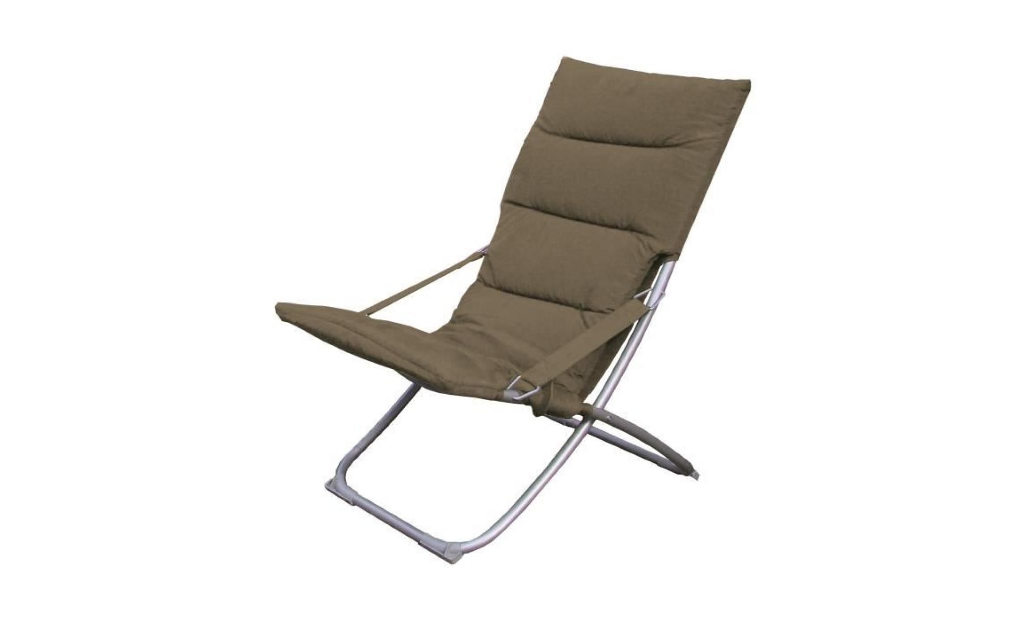 DCB GARDEN Lot de 2 chaises Relax pliables en textilène 50x60x90 cm - Taupe