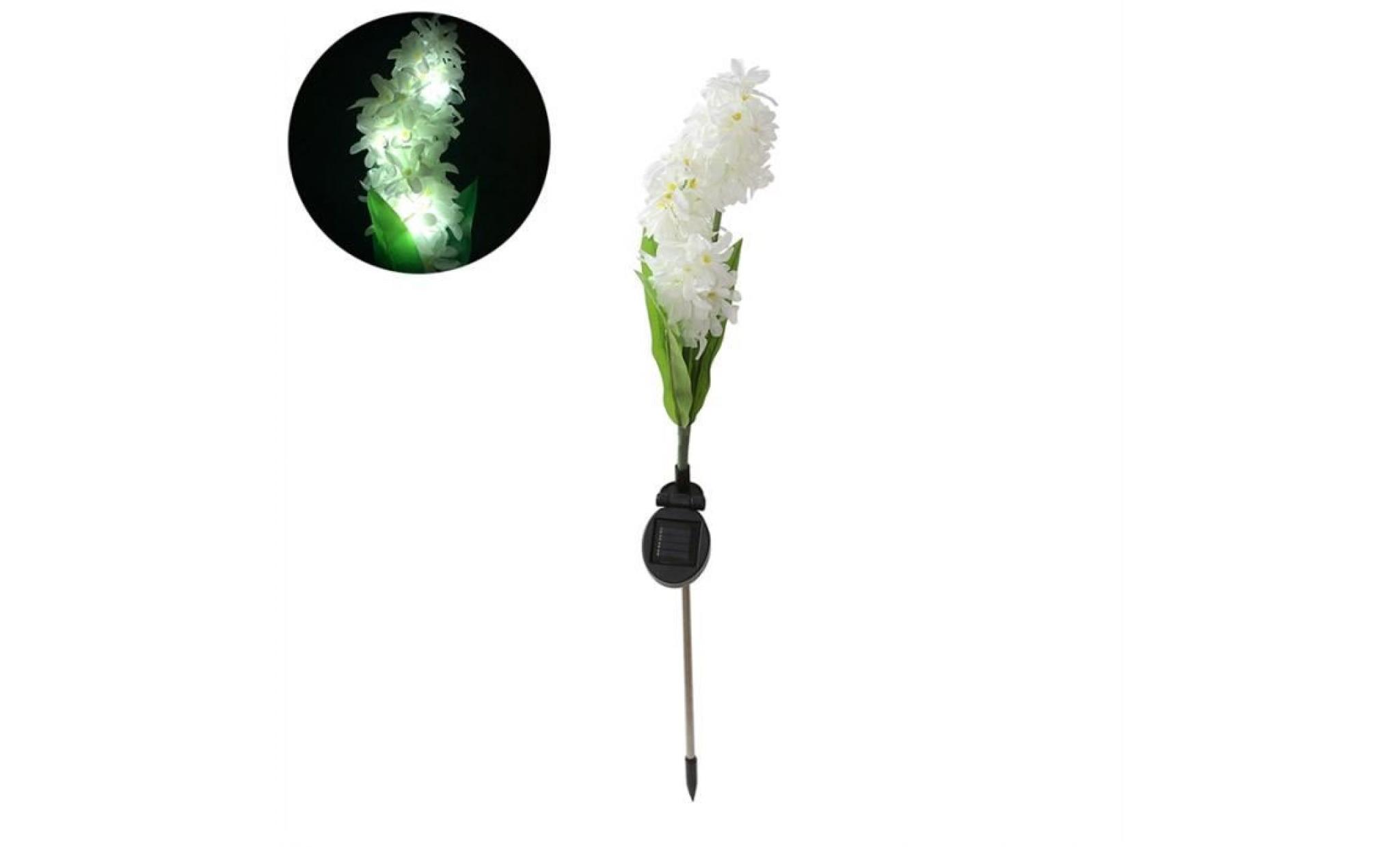 décoration extérieure de lumière simulée de fleur de jacinthe de jardin de lumière solaire extérieure de paysage(blanc frais) pas cher
