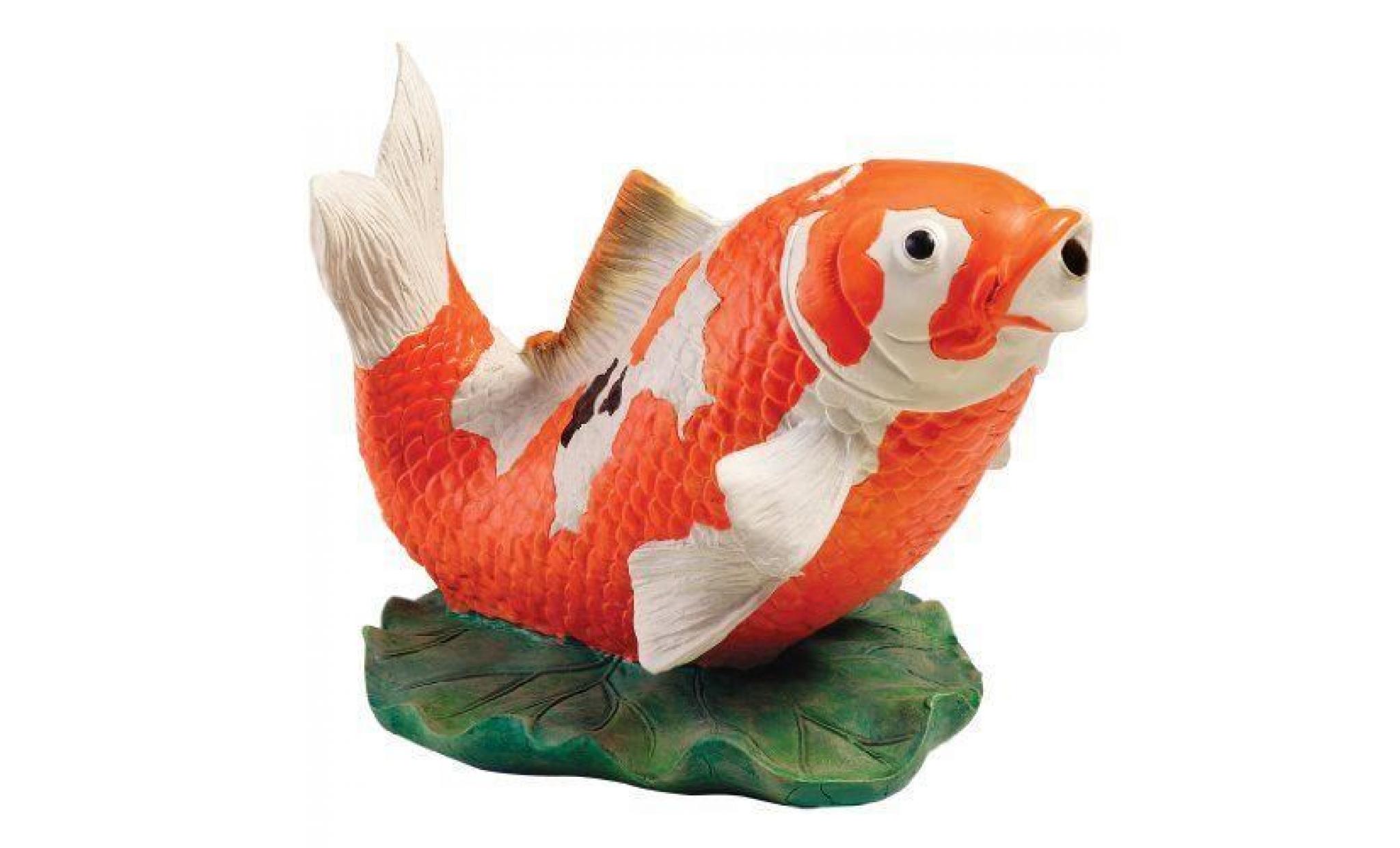 design toscano by blagdon eu59307 statue d'etang poisson koi sautant pour bassin résine…