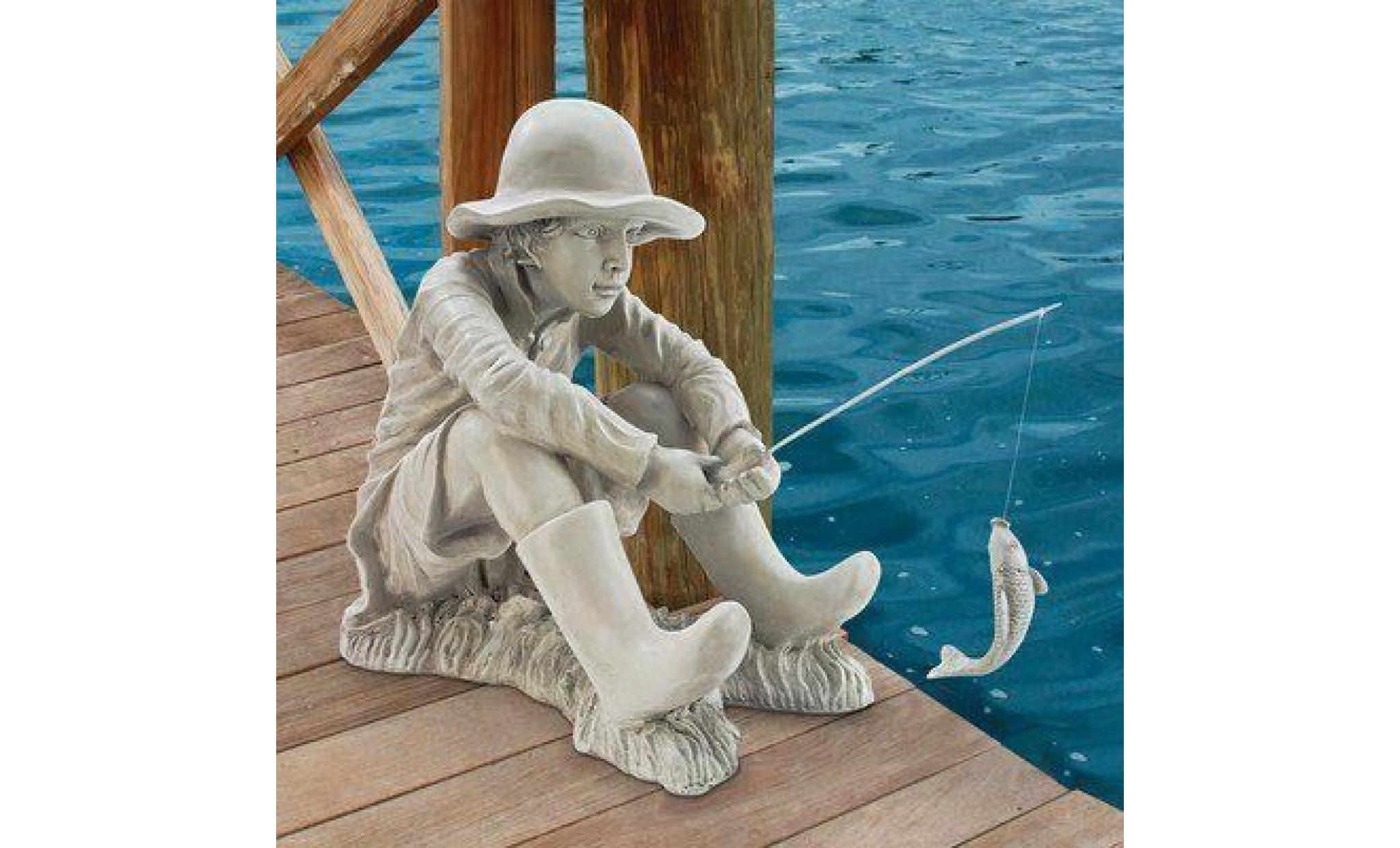 design toscano by blagdon eu9288 statue de pêche allée pêcheur résine