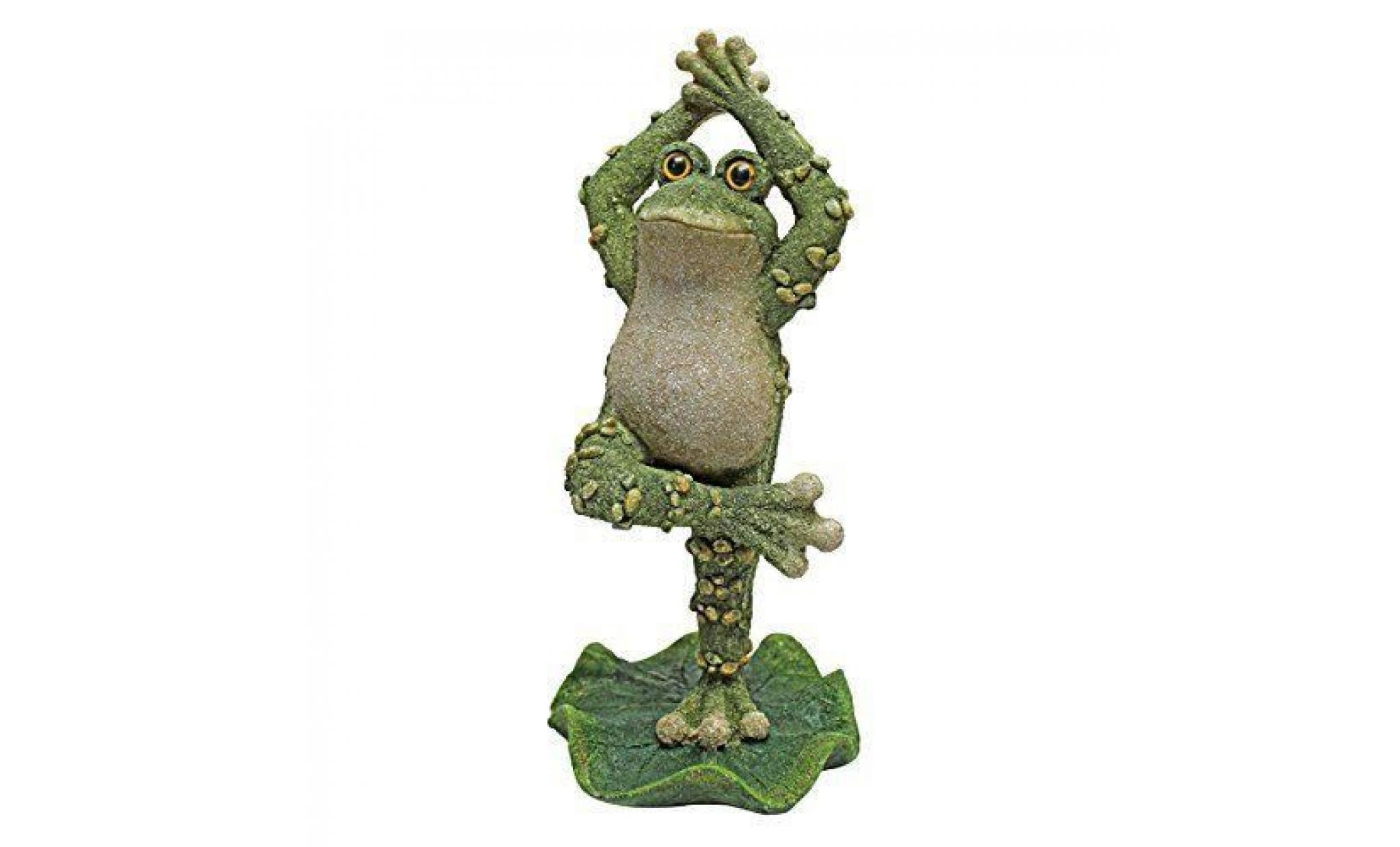 design toscano by blagdon qm208941 statue de boogie down grenouille dansante avec bras levés résine