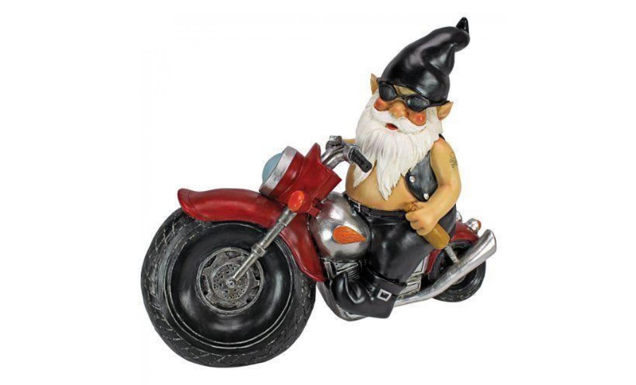 design toscano by blagdon qm7512103 statue de gnome biker cuir