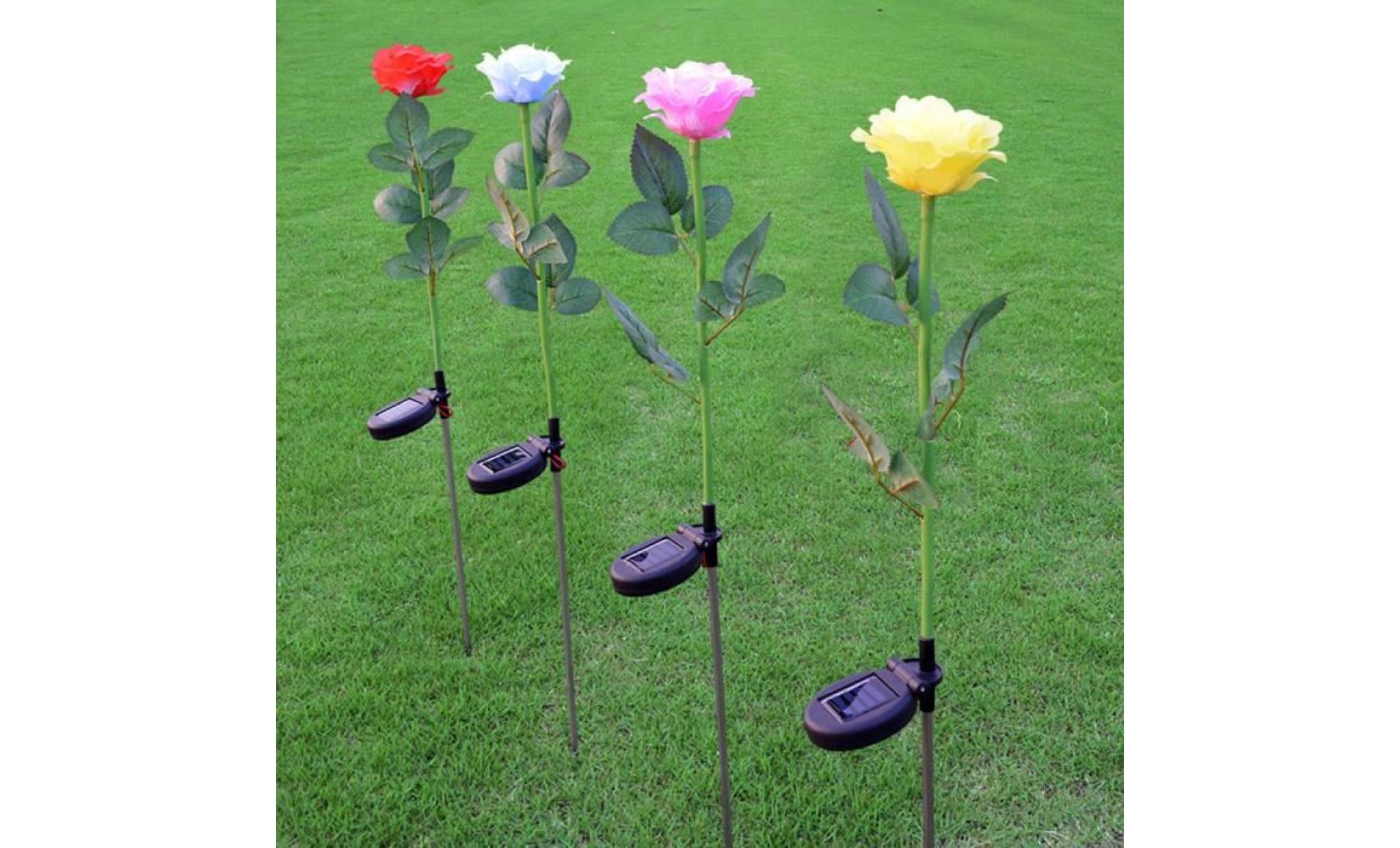 deuxsuns®1 lampe de pelouse extérieure décorative solaire de tête led 1 tête de fleur de tulipe de tête@er2749 pas cher