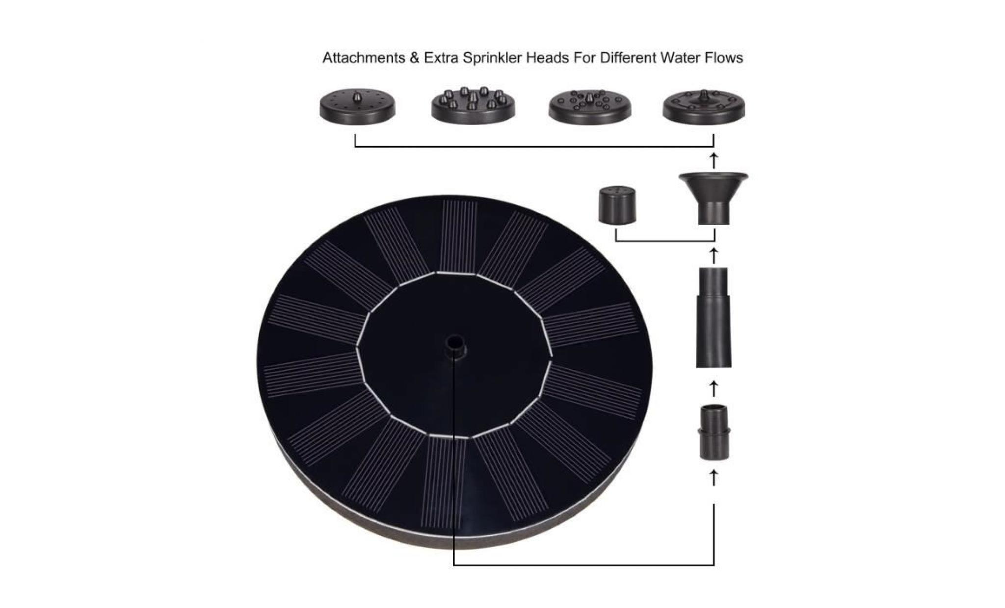 deyard pompe solaire améliorée pour fontaine, pompe solaire bassin de 1.5 watts pour patio, etangs et jardin extérieurs pas cher
