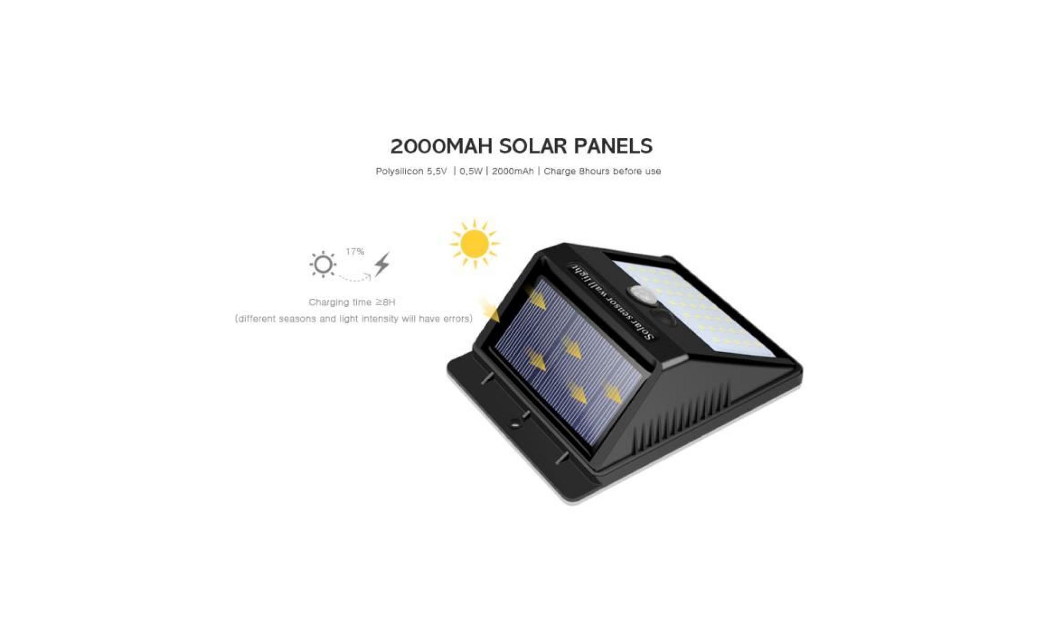 dotopon®35 led de charge solaire extérieure jardin lumière ampoule pir motion sensor solaire lampe solaire lumière nuit capteur pas cher