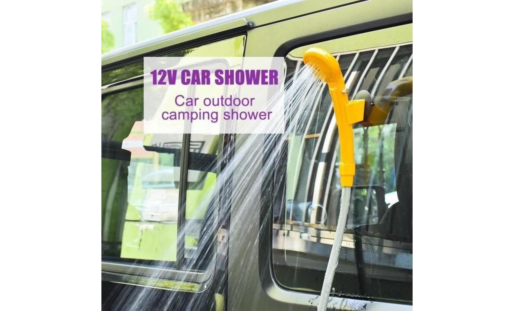 douche portable de voiture douche extérieur avec prise de voiture 12v pour les voyages le camping