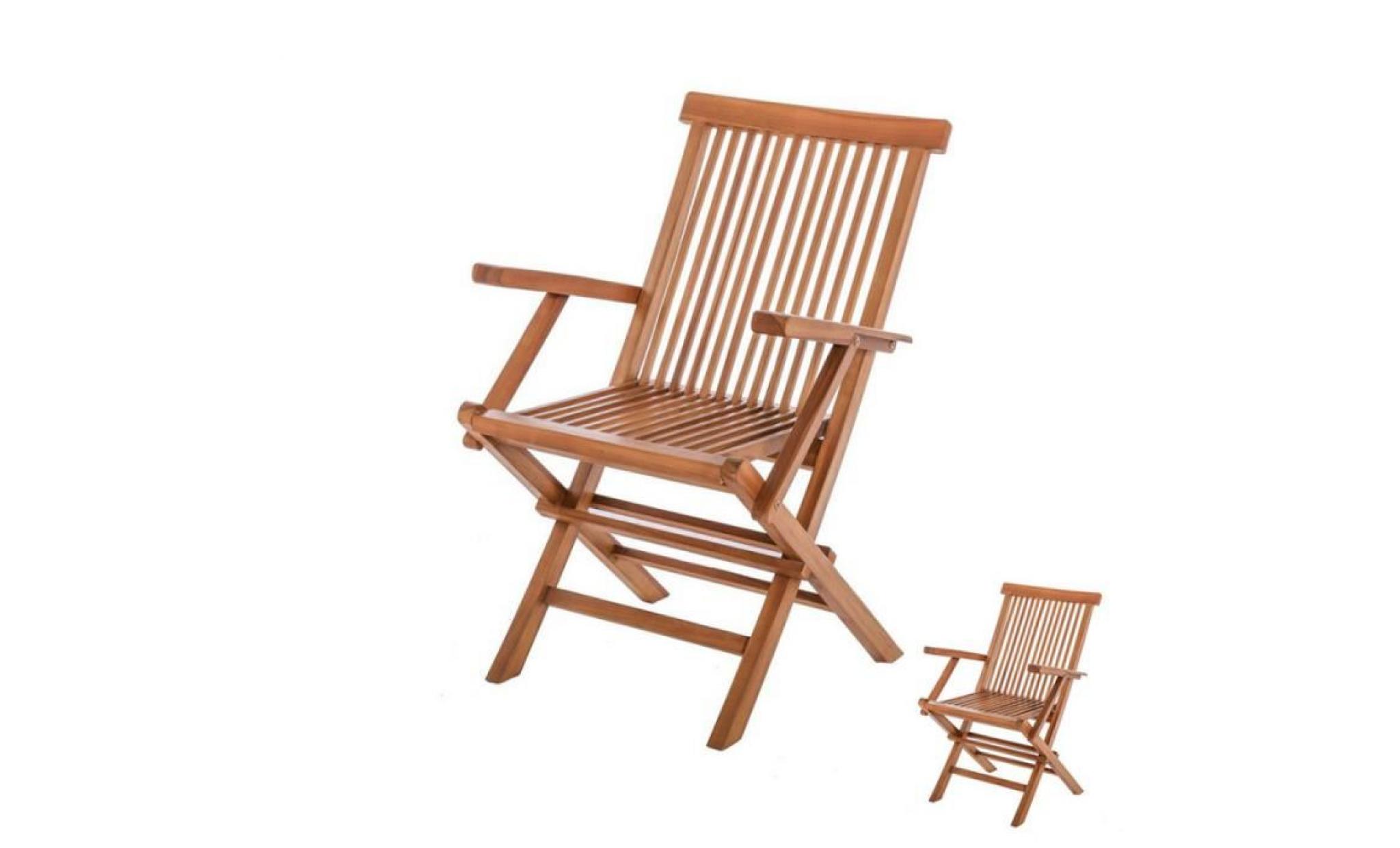duo de chaises à accoudoirs en bois de teck   halaveli   l 61 x l 65 x h 107