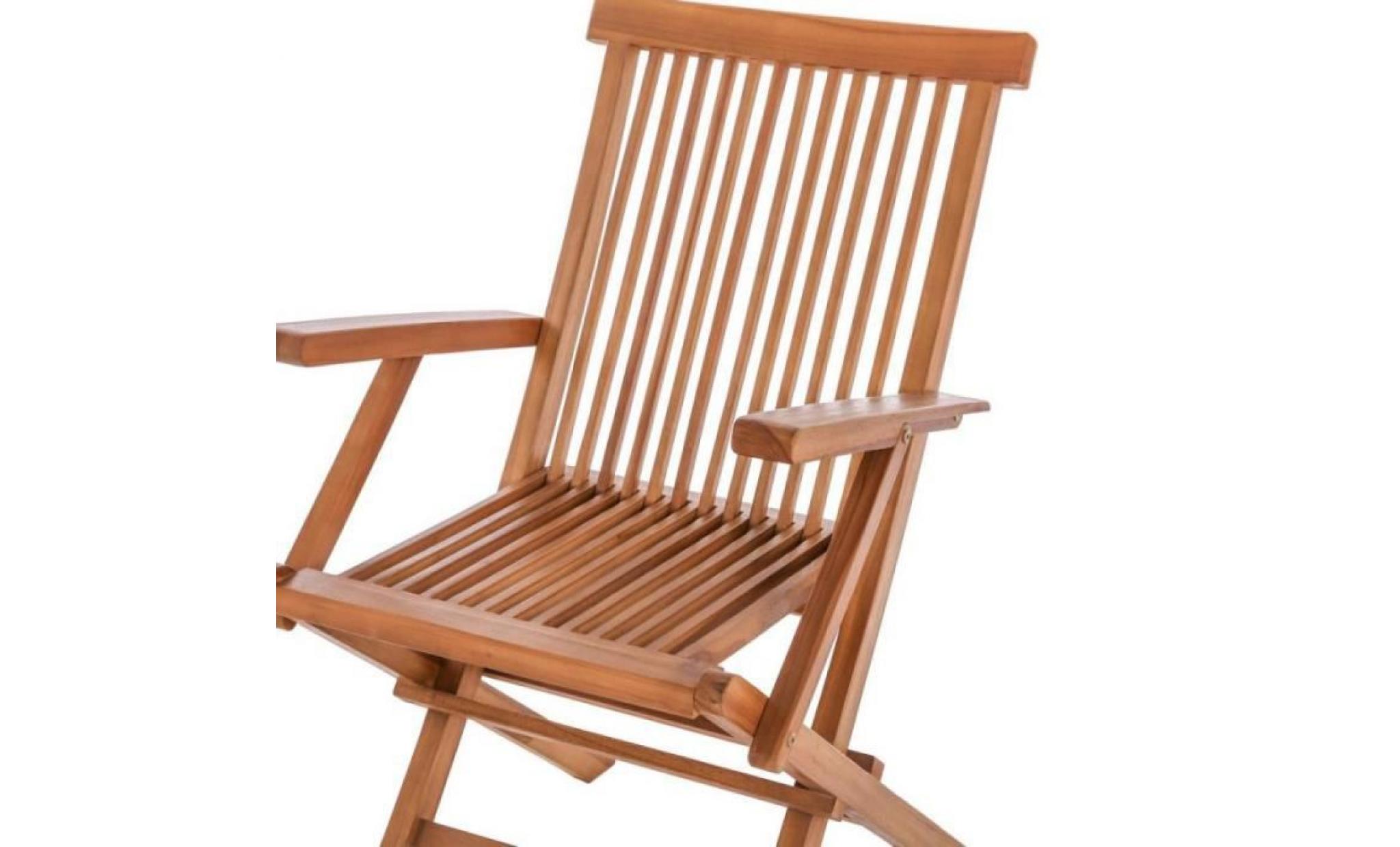 duo de chaises à accoudoirs en bois de teck   halaveli   l 61 x l 65 x h 107 pas cher