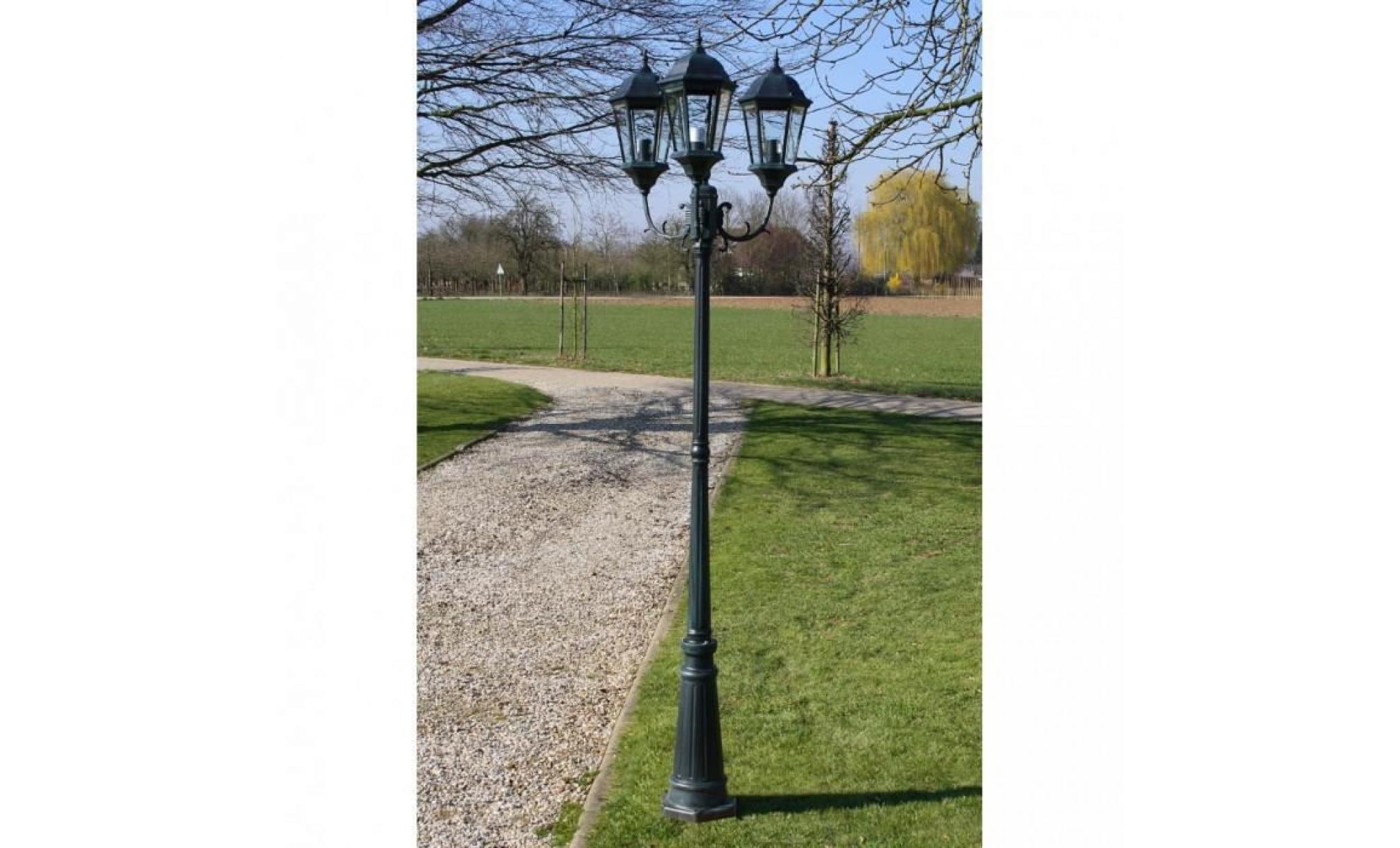eclairage paysager lampadaire exterieur triple 230 cm