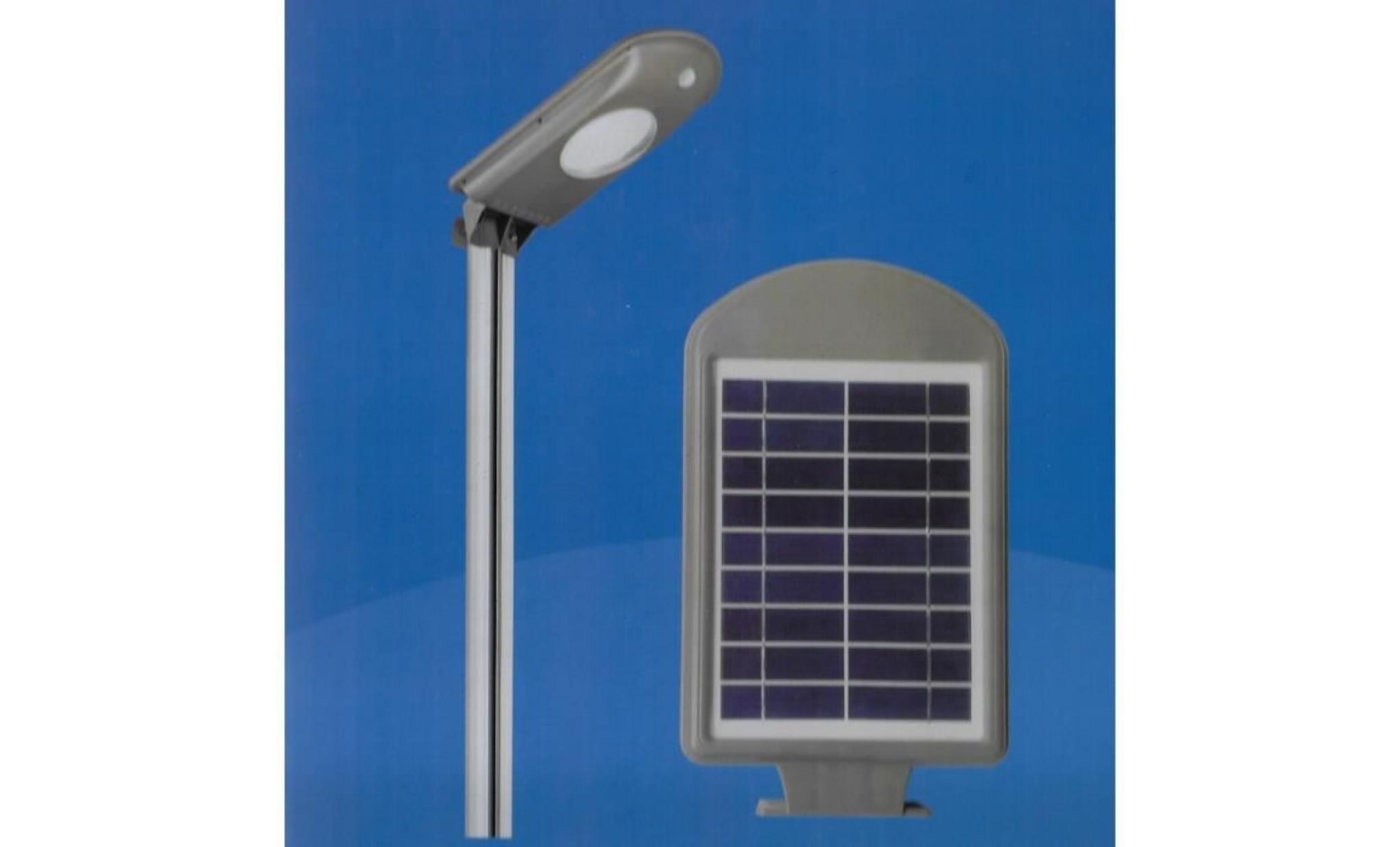 eclairage solaire exterieur intelligent, panneau 5w intégré, led 5w 1w blanc chaud