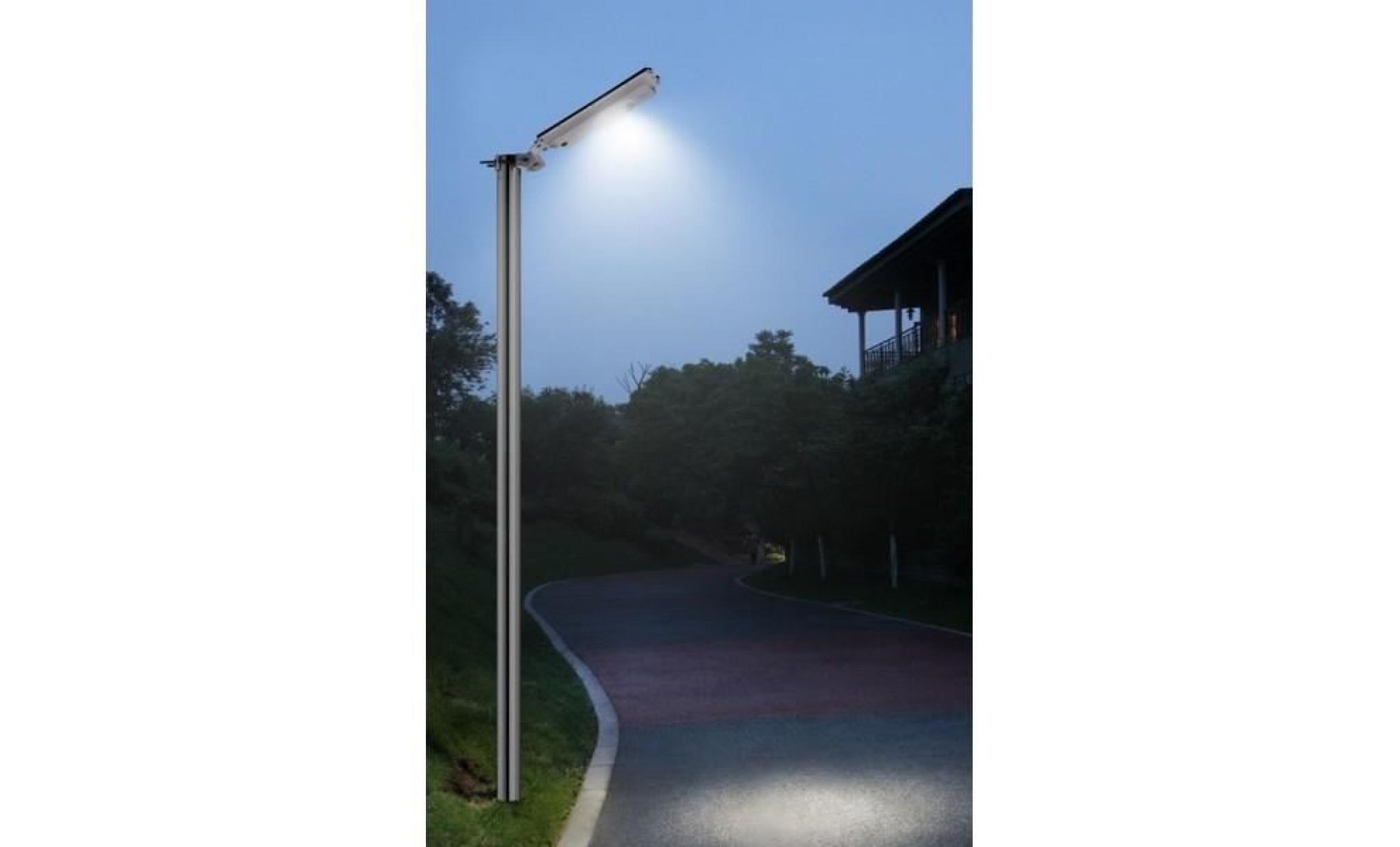 eclairage solaire exterieur intelligent, panneau 8w integre, led 360 lumens blanc chaud