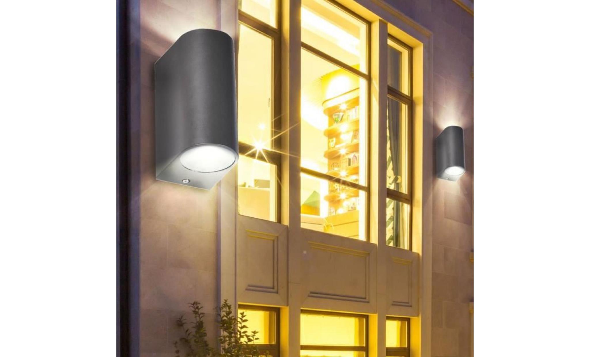 éclairages jardin garage luminaires mur lampe extérieur alu noir dans l'ensemble ampoules á led pas cher
