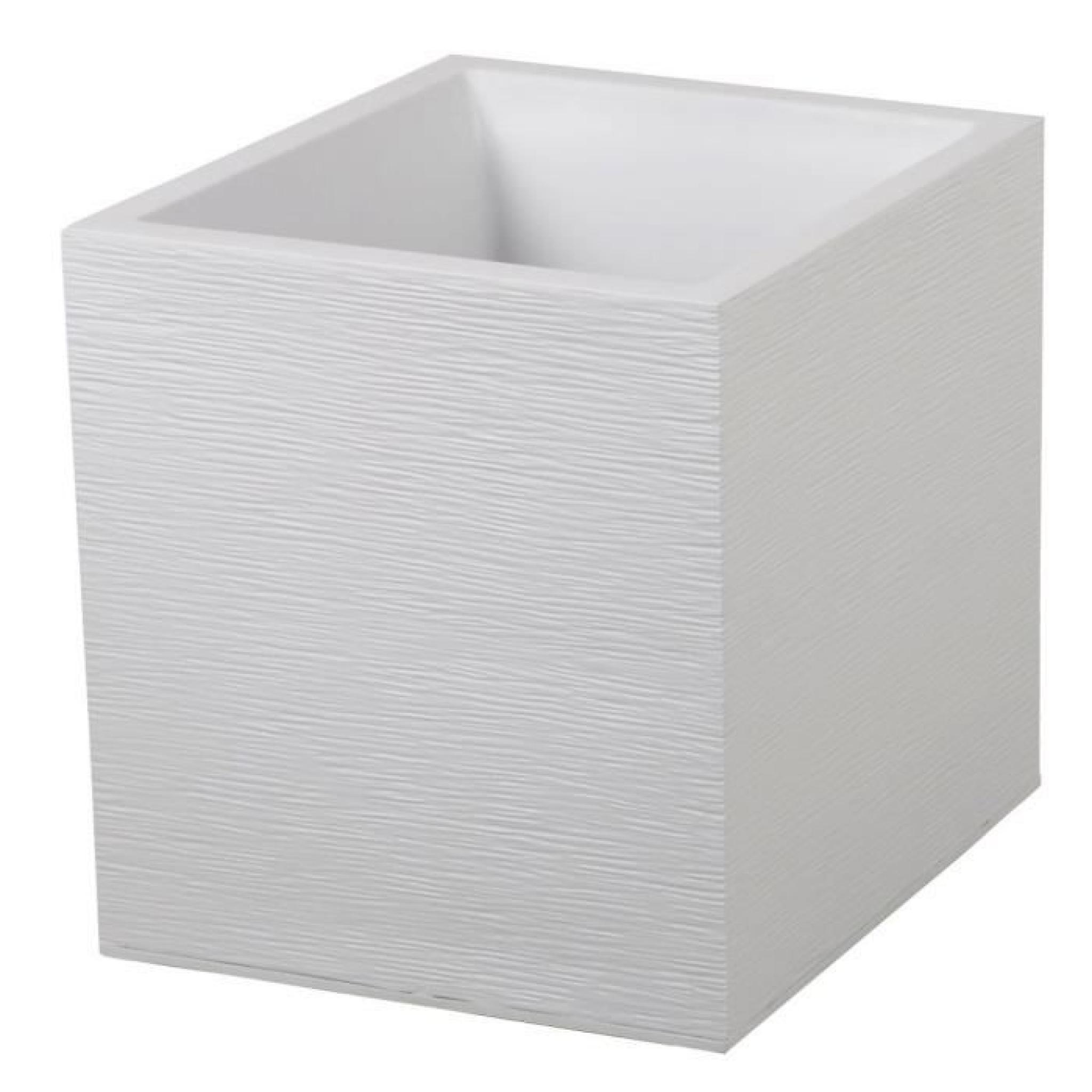 EDA Pot carré Graphit 39cm - Contenance 35L - Blanc cérusé