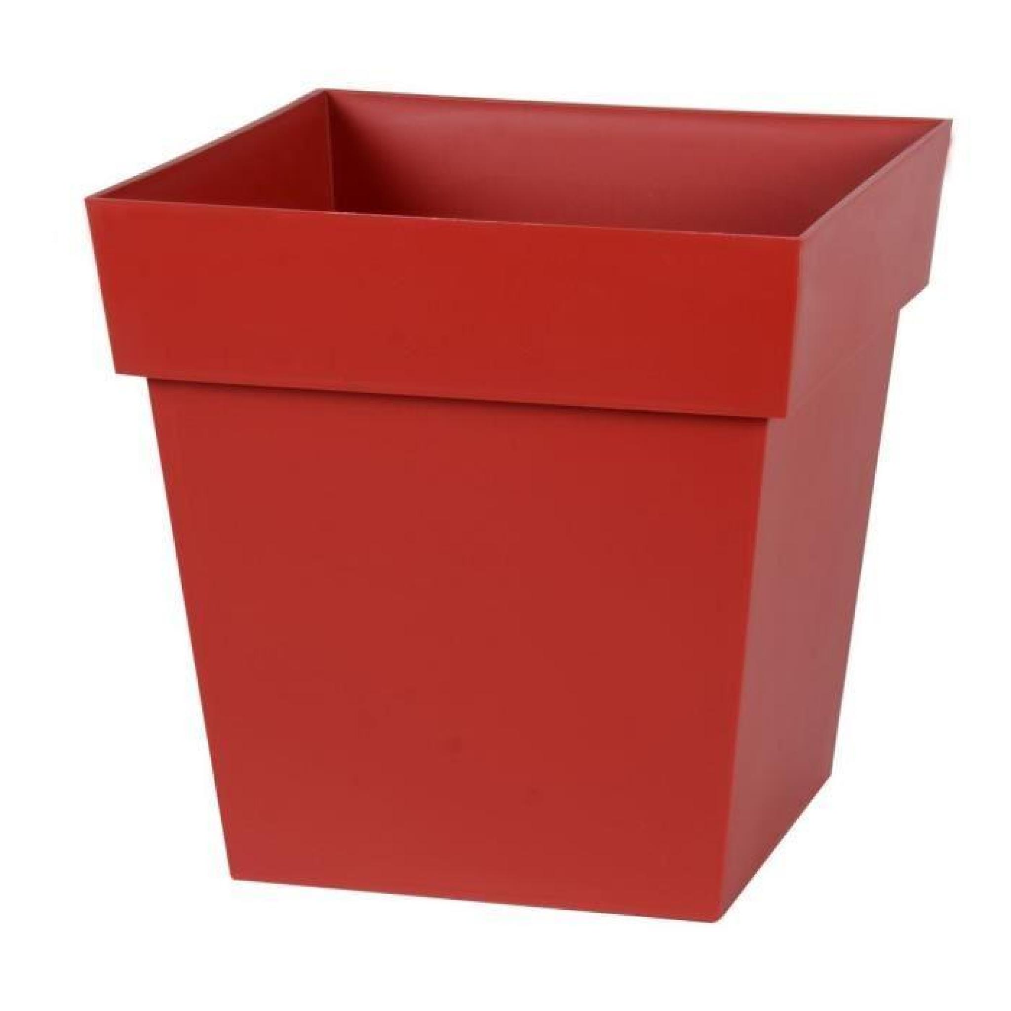 EDA Pot carré Toscane 32cm - Contenance 22L - Rouge rubis