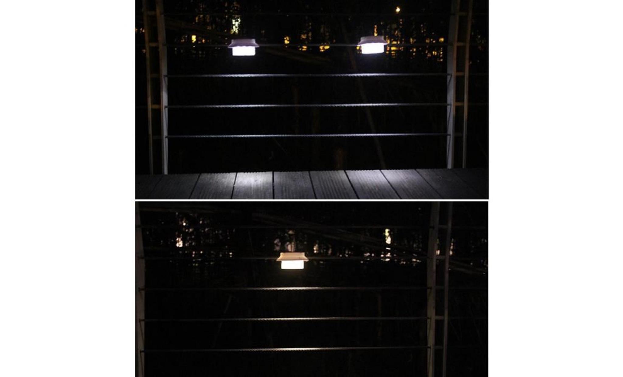 efuture 3 led lampe solaire jardin gouttière clôture extérieur noir pas cher
