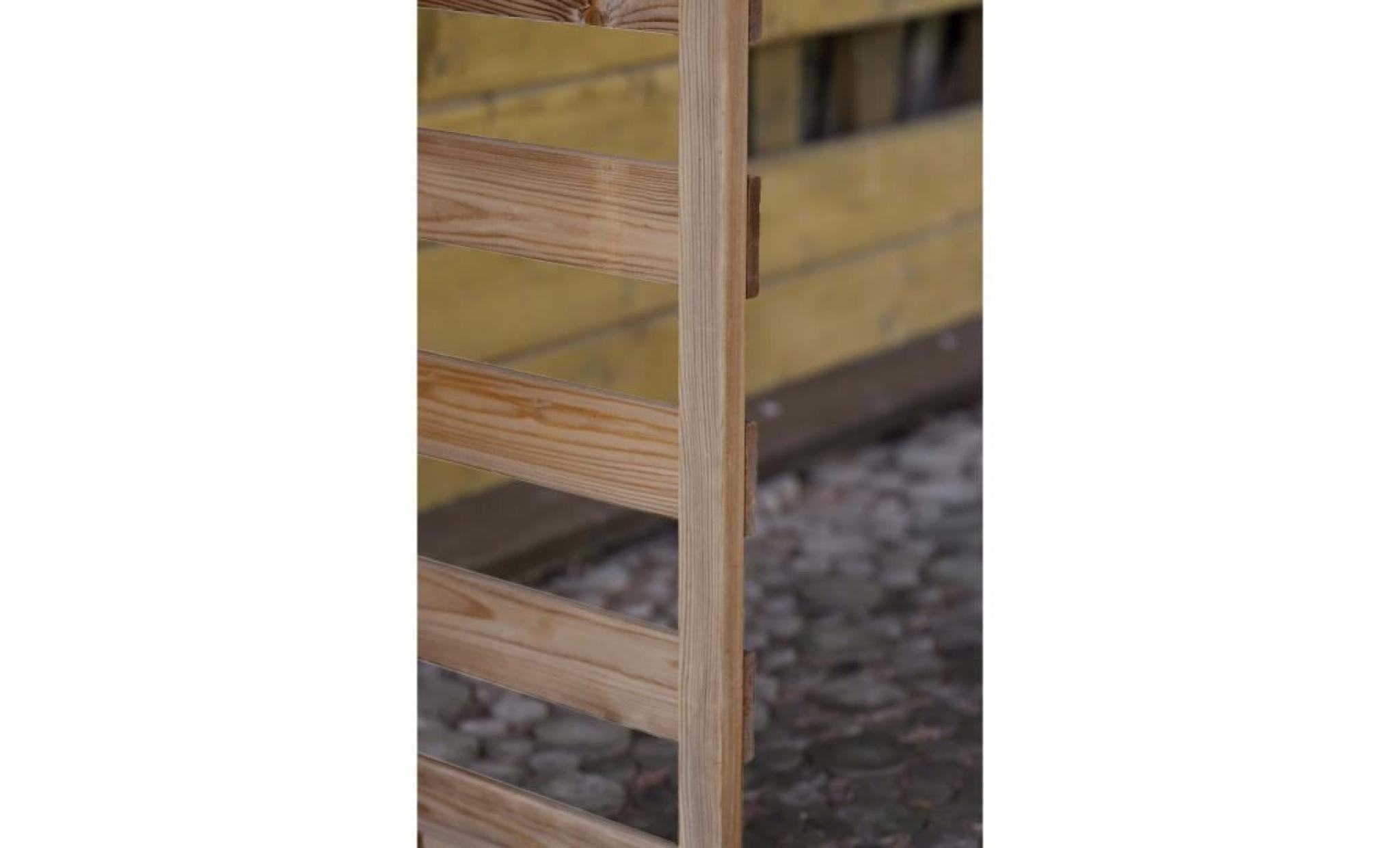 ekju armoire de rangement + abri bûches en bois traité   fsc dimensions : 169 x 55 x 180 / 156 cm   coloris : marron. pas cher