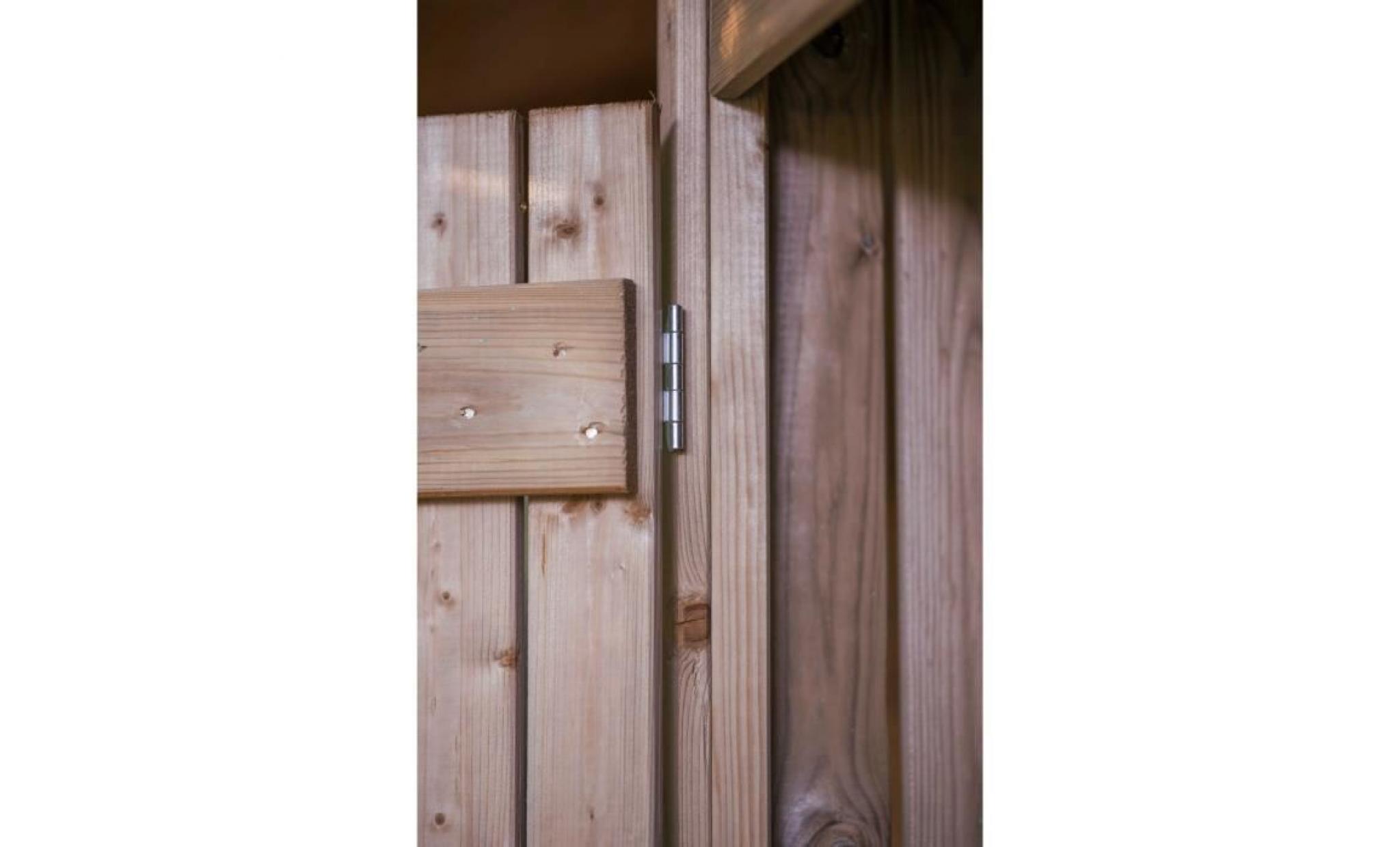 ekju armoire de rangement + abri bûches en bois traité   fsc dimensions : 169 x 55 x 180 / 156 cm   coloris : marron. pas cher