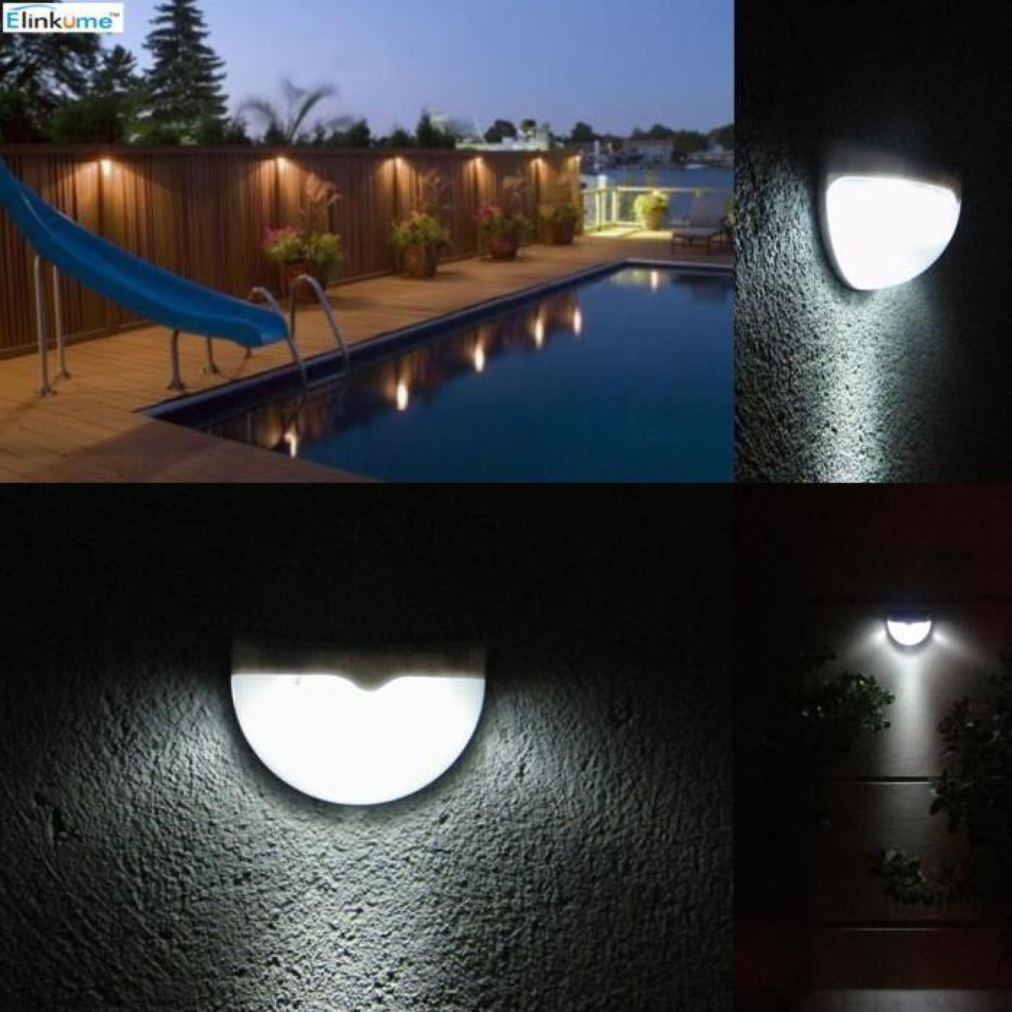 Elinkume les lumières LED jardin-6X 1W énergie solaire LED ,Blanc,éclairage automatique la nuit pas cher