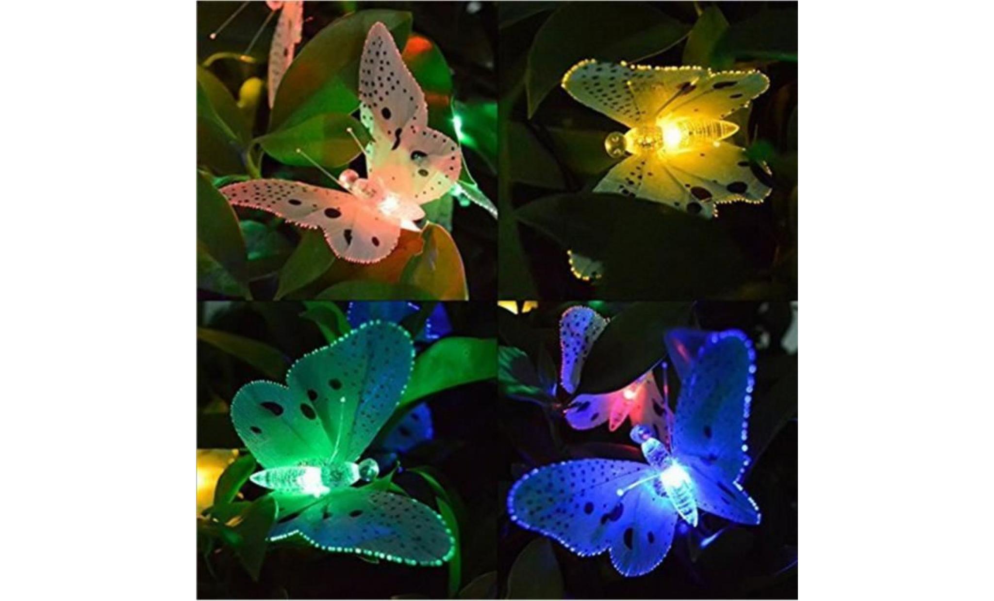 Énergie solaire 12led papillon fée guirlande lampe jardin décoration extérieure li748759