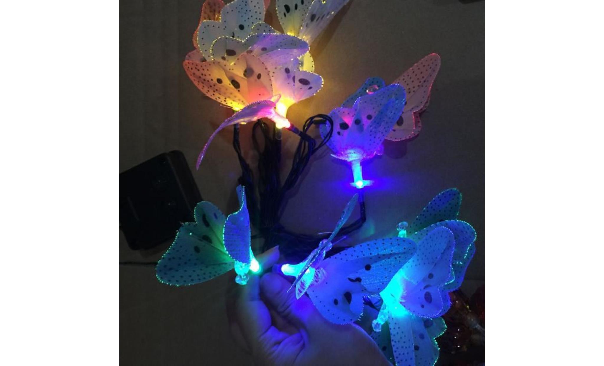 Énergie solaire 12led papillon fée guirlande lampe jardin décoration extérieure li748759 pas cher