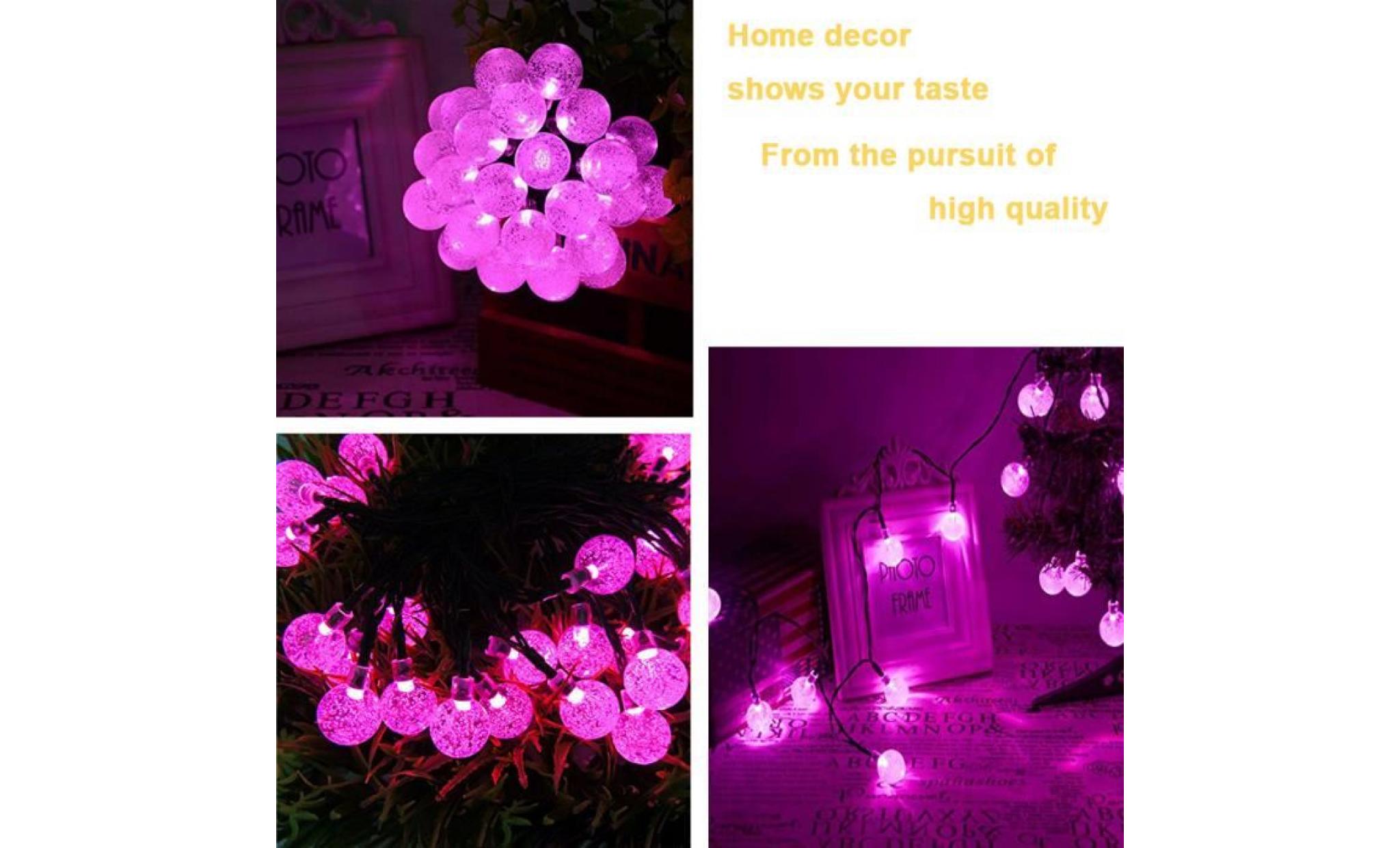 Énergie solaire 30 jardin guirlande led lumière chemin de jardin décor festival en plein air violet li674685 pas cher