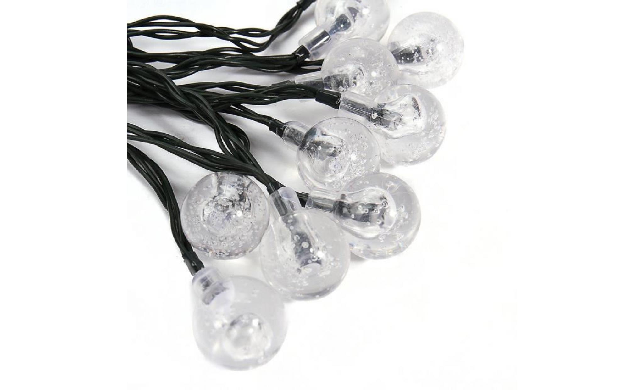 Énergie solaire boule de cristal guirlandes party décor frappant avec 10 perles led li614625 pas cher