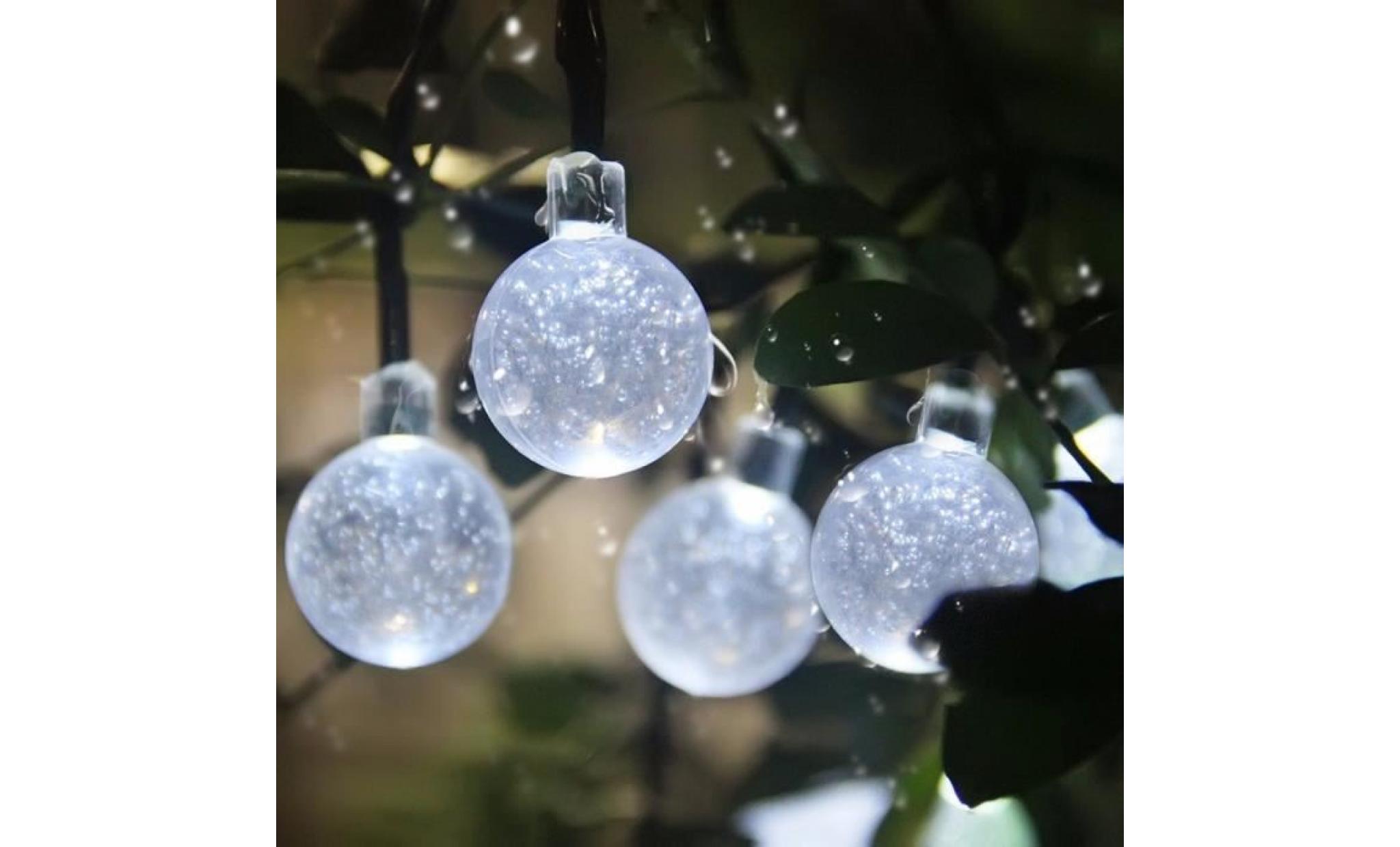 Énergie solaire boule de cristal guirlandes party décor frappant avec 50 perles led li619630 pas cher