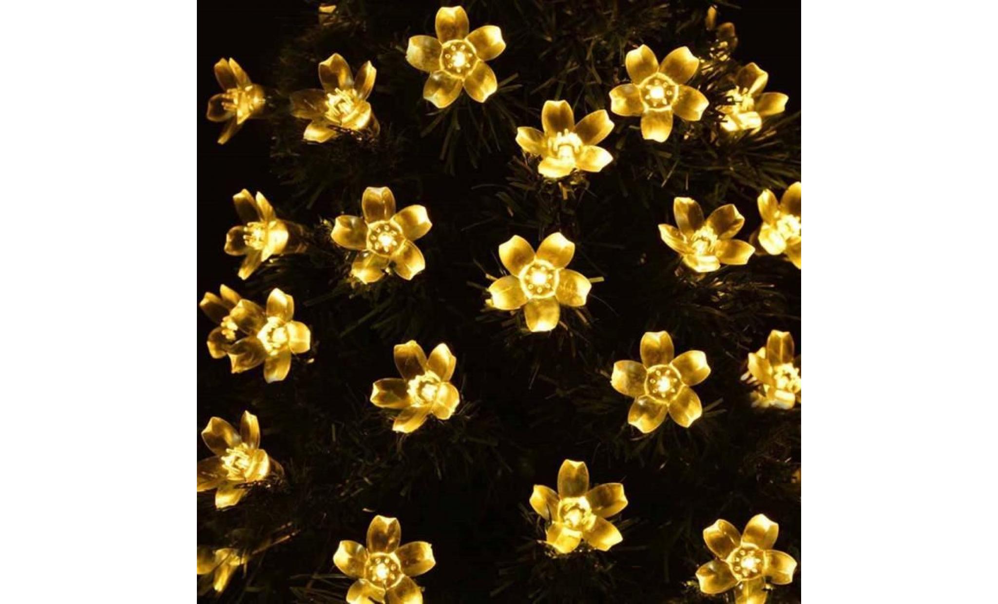 Énergie solaire plum blossom guirlandes party décor frappant avec 50 perles led li635@
