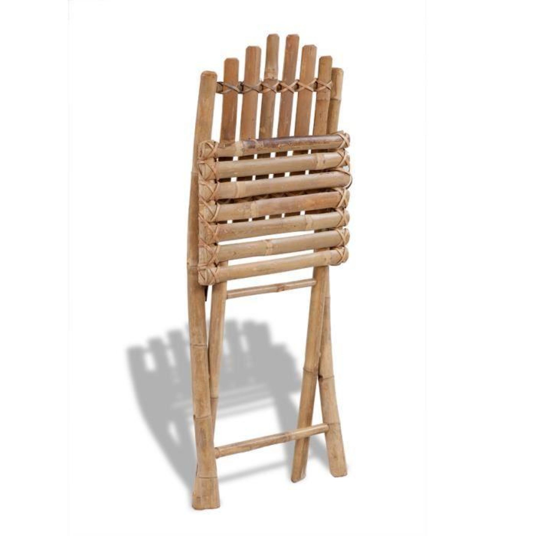 Ensemble 1 table et 4pcs Chaises d'extérieur pliables en bambou imperméable meuble de jardin patio pas cher